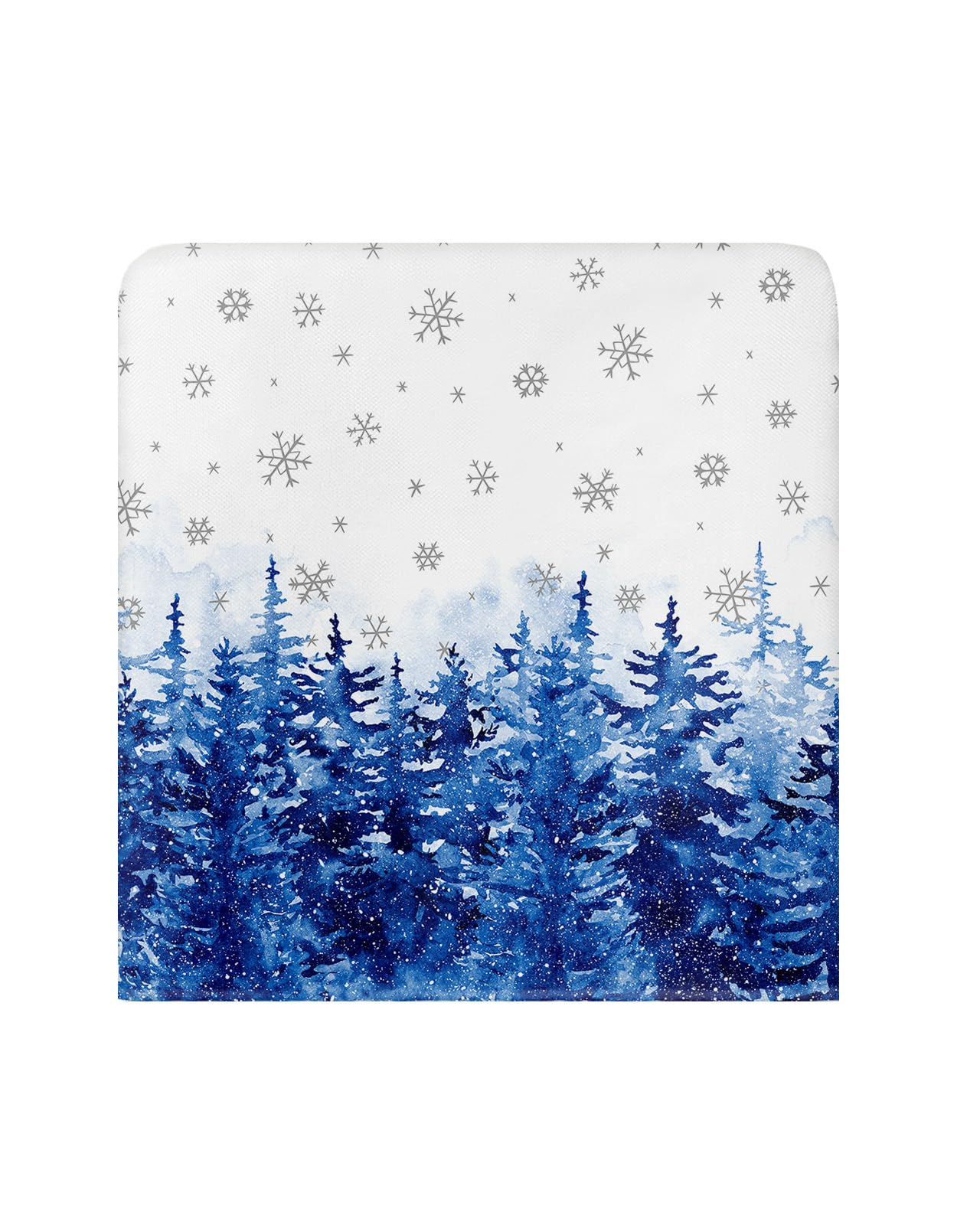 AMZRicher Christmas Tree Chair Back Covers for Dining Chairs 6 Pack, Washable Removable Chair Slipcover Back Chair Protector for Wedding Party Baby Shower Modern Winter Snowflake Blue