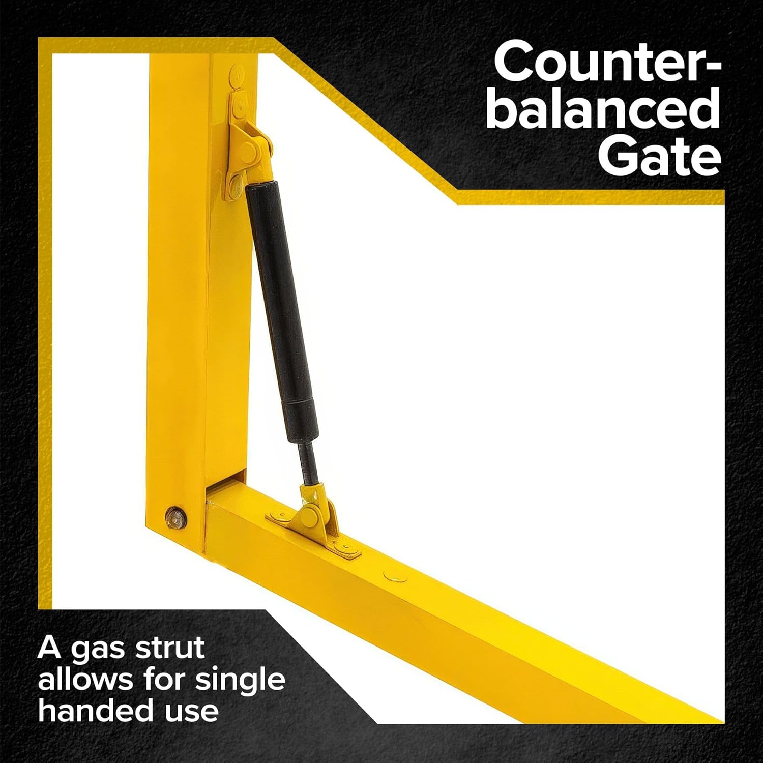 10' Dock Door Gate, OSHA-Compliant Safety Barrier, Loading Bay Fall Hazard Protection, Openings Up to 118" W, Counterbalanced, Indoor Use, Guardian