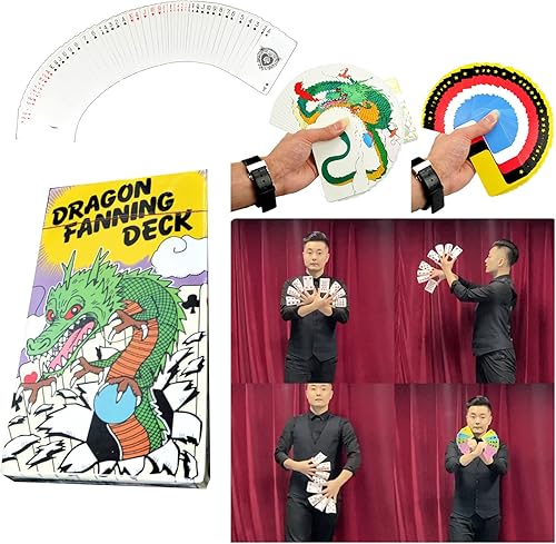 Miniatura 7 de sumrica Magic 2 Deck Juego de cartas Dragon Fanning Deck Trucos de magia Manipulación Dragón Baraja Ahumado Magia