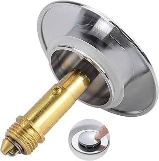 Pop Up Click Clack Plug 66mm Solid Brass Universal Basin Pop-up Drain Stopper Push Sink for Kitchen Bathtub Bathroom Basins Plugs Replacement (1Pcs)