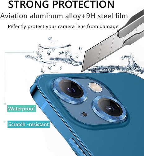 Miniatura 3 de Paquete de 2 Protector de lente de cámara para iPhone 14iPhone 14 Plus, imágenes profundamente restauradas 9H antiarañazos de vidrio templado