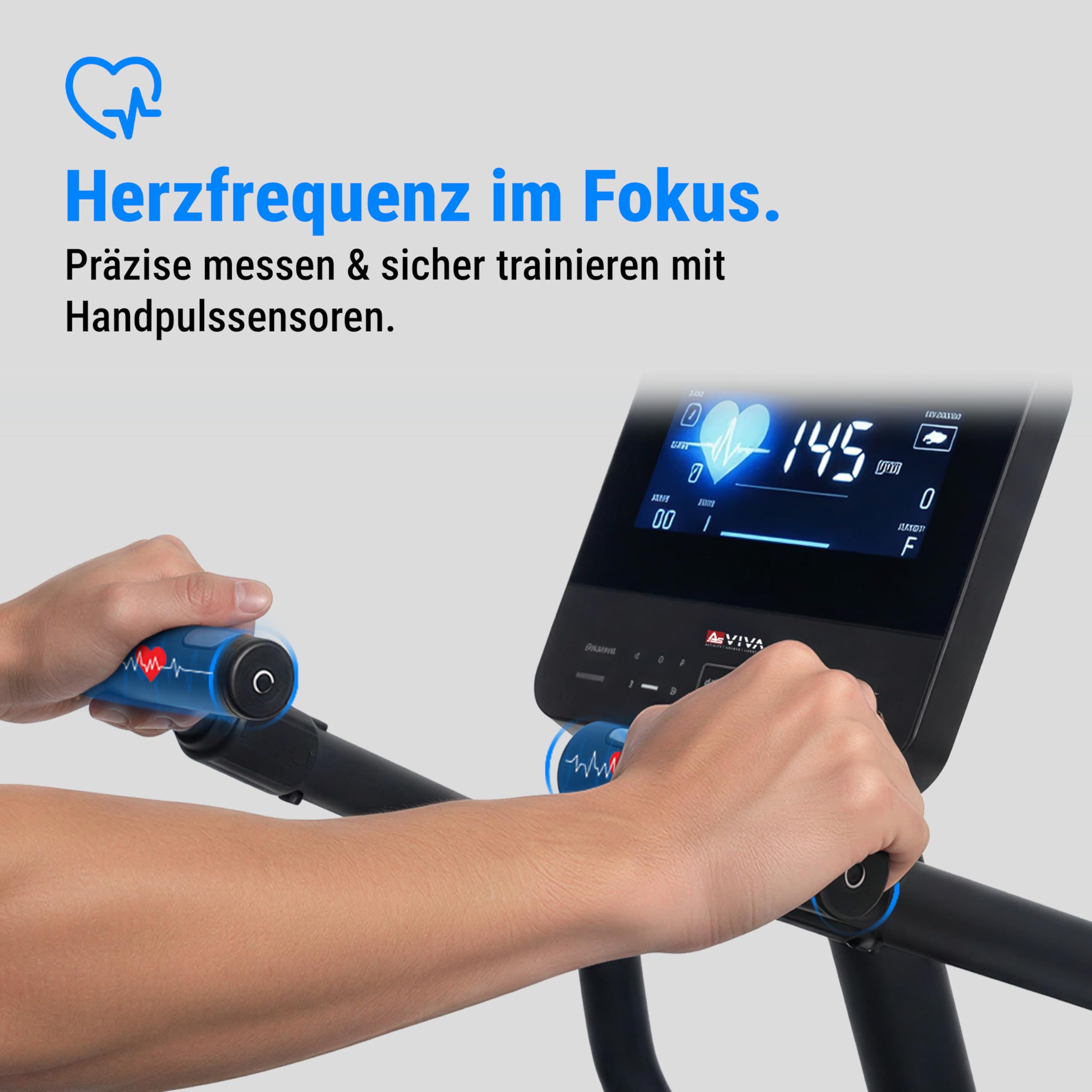 AsVIVA R7 Liegeergometer | Ergometer Fahrrad mit Sitz & Rückenlehne, 24 Programme, 18 kg Schwungmasse, Pulsmessung