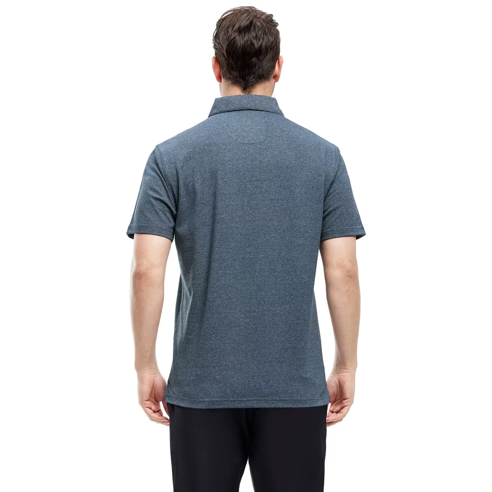 VEBOON Herren Poloshirts Kurzarm Baumwollmischung Heather Moisture Wicking Casual Collared Shirts