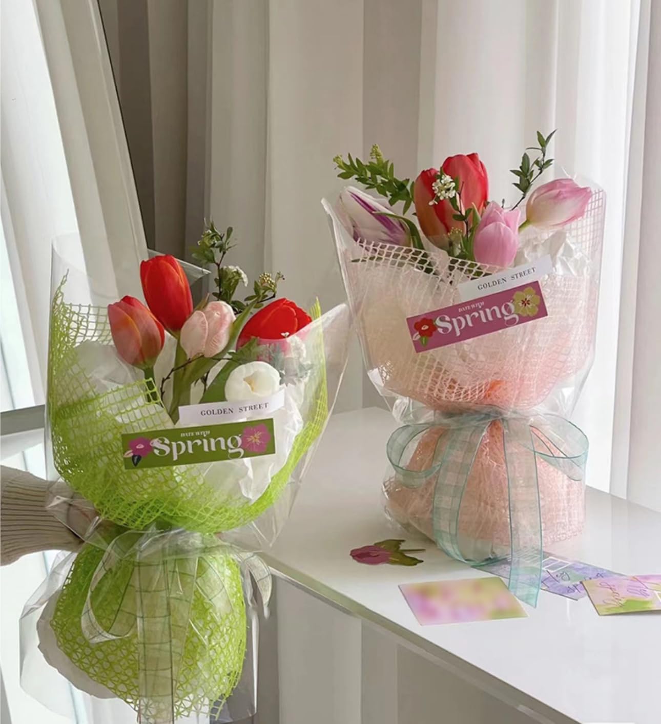 Metallscharnier-Clips, kleine Bulldog-Clips, Großlochtüll, Deko-Netzband, breites Geschenkband, for DIY Blumen Geschenkverpackung, Tischdeko, Geburtstag(Red)