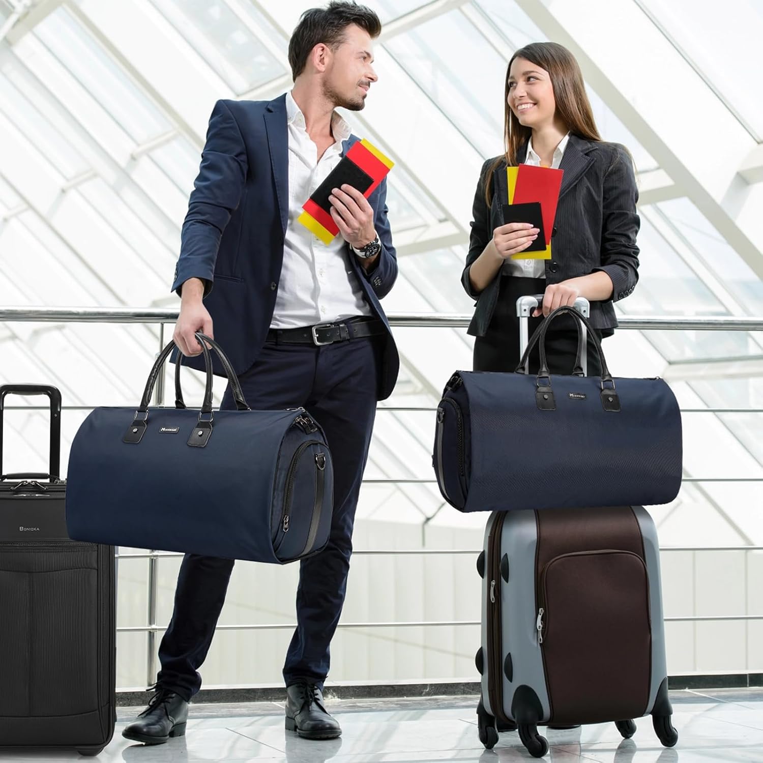 Modoker Eco-Friendly Women’s Convertible Garment Bag, 45L Carry-On Garment Weekender Bag– Waterproof, Wrinkle-Resistant, Hanging to Duffel, Airline Approved suit Bag, Blue - Image 7