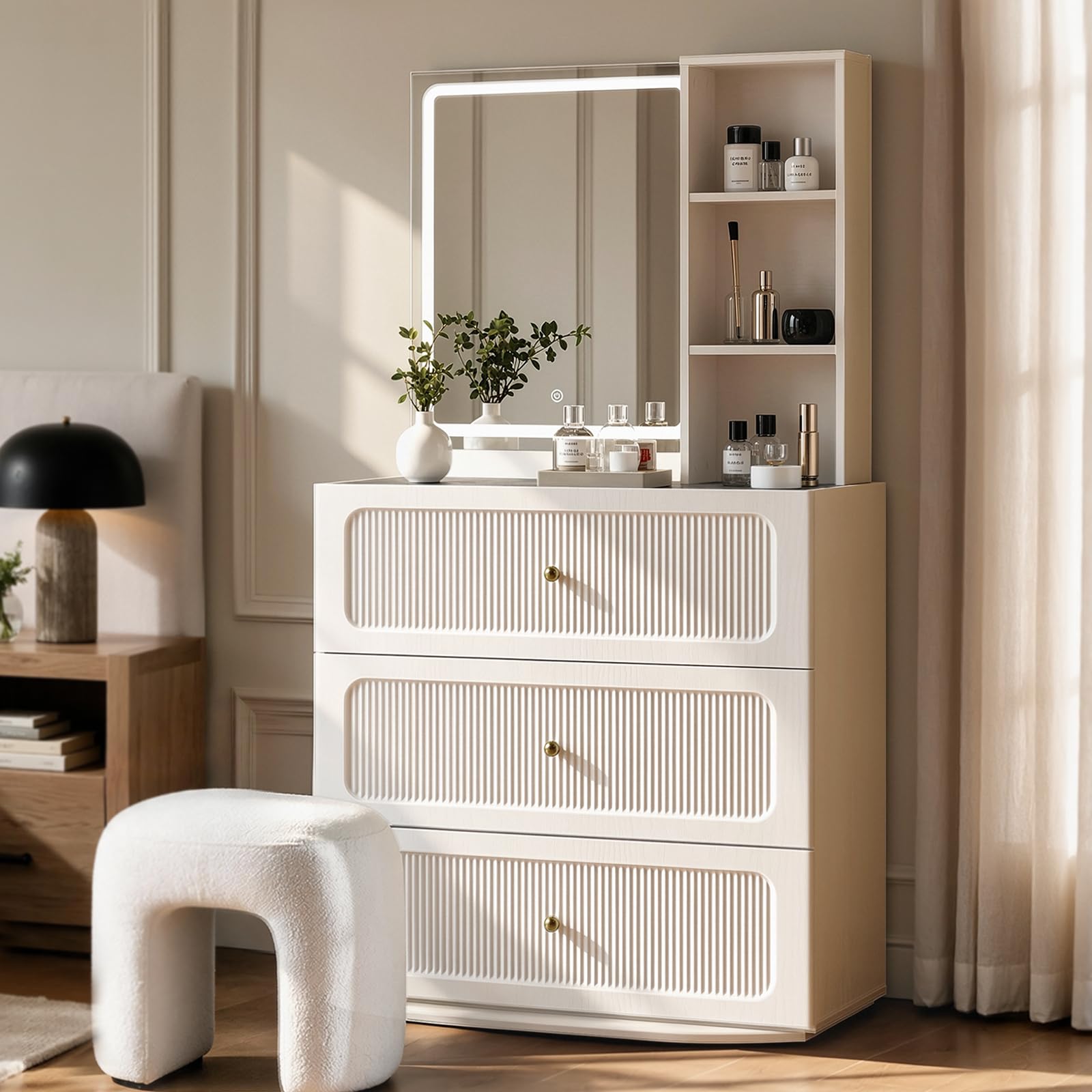 Lighted Makeup Vanity Desk with Storage