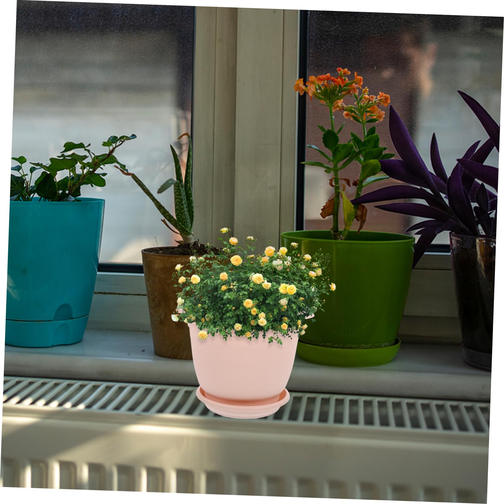 UKCOCO 10 Ensembles Pots de Fleurs Plastique Pots de Plantes Extérieurs Idéaux pour Plantes Jardinage Drainage