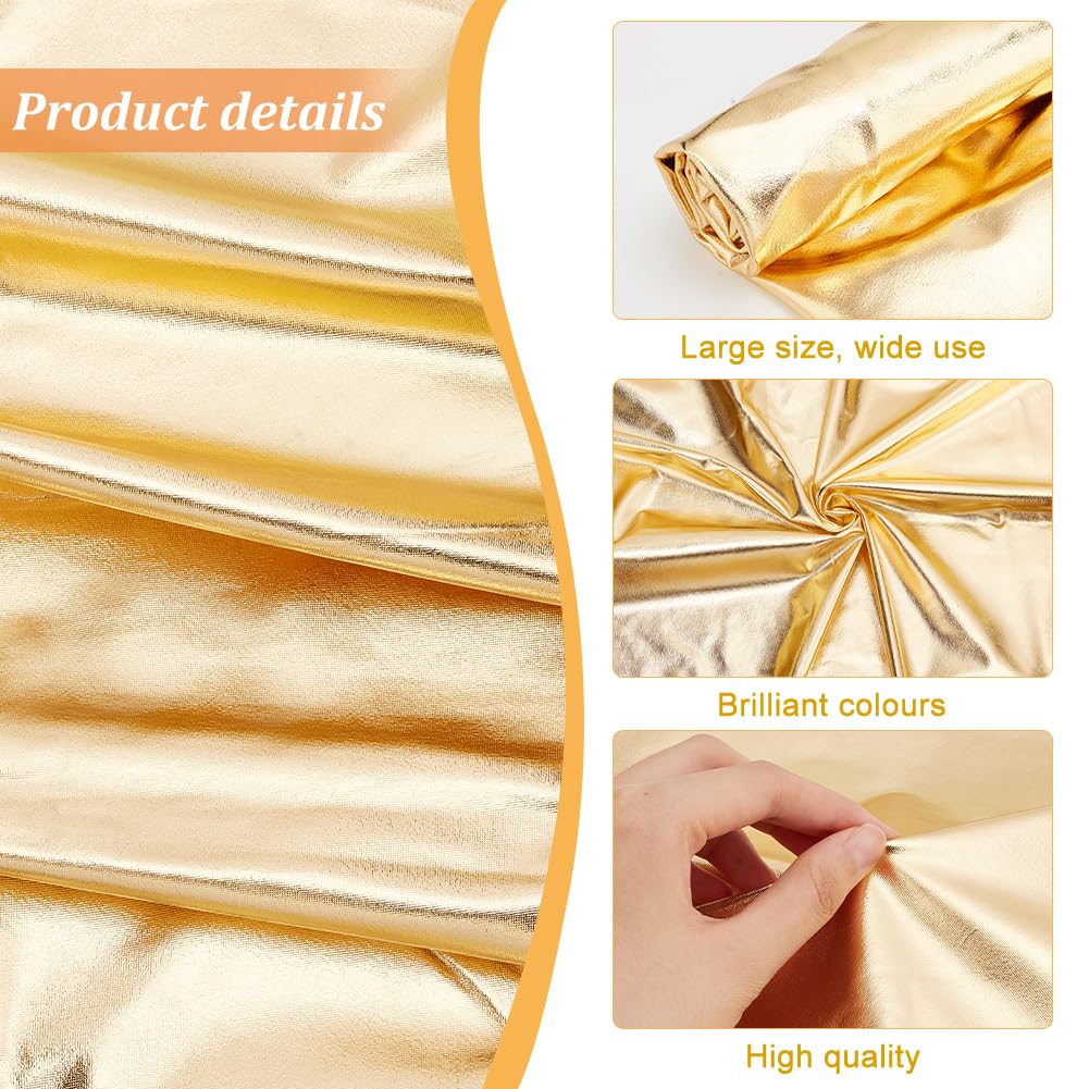 Tissu élasthanne Holographique Scintillant - 150 Cm De Large, Par Mètre - Idéal Cosplay, Robe, Décoration (Doré) - 9
