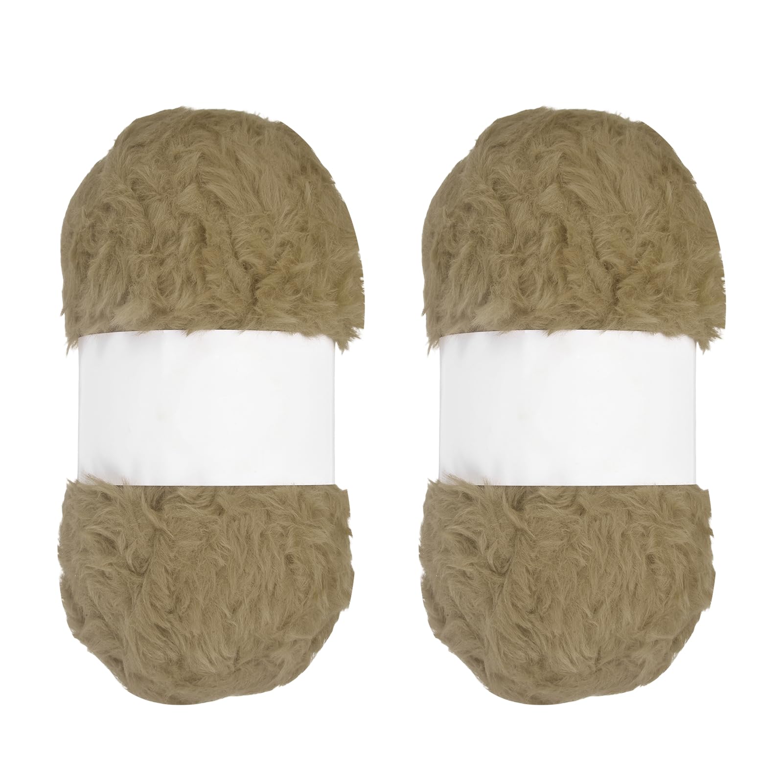 Fil flou pelucheux marron PATIKIL 2 écheveaux de 65 verges en fausse fourrure pour tricot