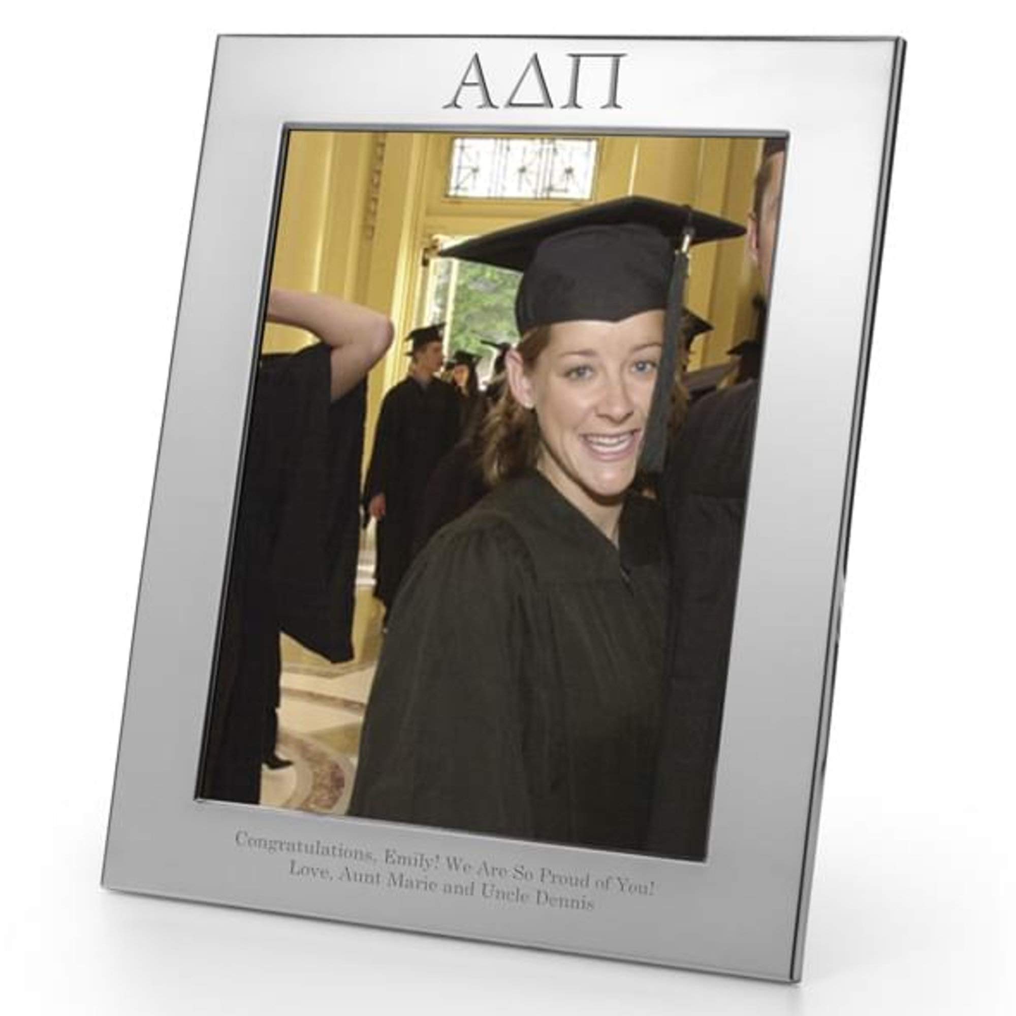 M. LA HART Alpha Delta Pi Polished Pewter Frame (Large 8x10)