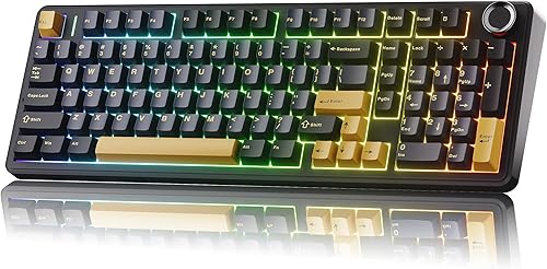 Miniatura 1 de Teclado mecánico para juegos Aula F99 Pro 99% - Bluetooth inalámbrico, RF de 2.4 GHz, teclado con cable USB-C con retroiluminación RGB,
