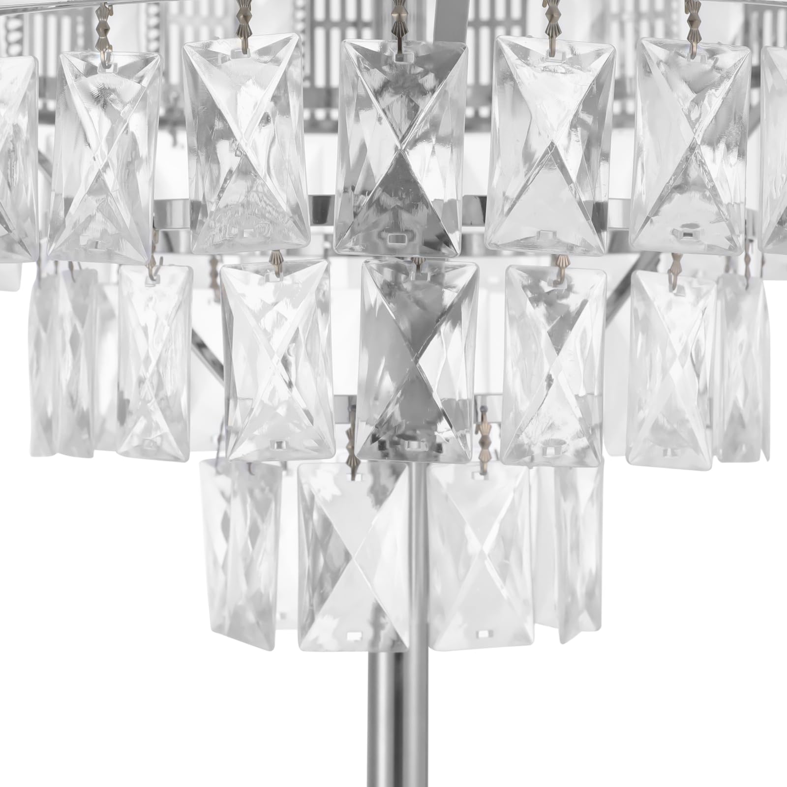 Supporto per fiori in acrilico e metallo, con ciondolo in cristallo, moderno | Decorazione da tavolo per matrimoni, eventi, supporto per fiori, 42 x 60 cm