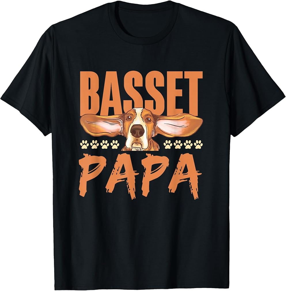 Basset Papa Dogs Dog Owner Puppy Basset Hound Dad Father T-Shirt