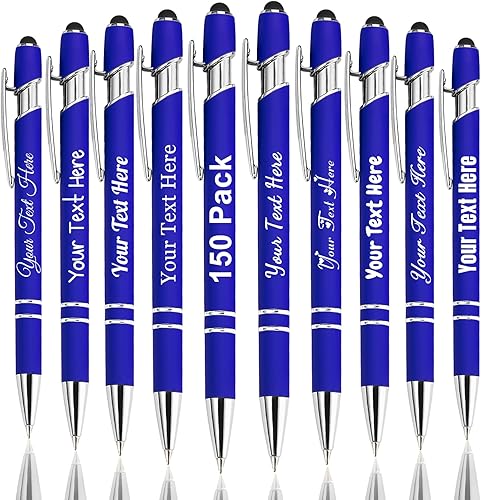 Miniatura 110 de Hasta 300 bolígrafos personalizados a granel con nombre personalizado con grabado gratis, puntas de lápiz capacitivo grabado, bolígrafo para Púrpura