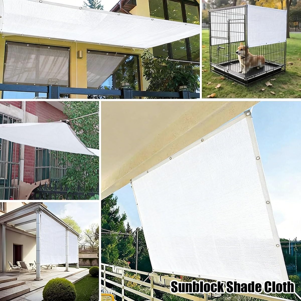 Filet D'ombrage Voile D'ombrage 50% Protection Solaire Tissu Blanc | Tissu D'ombrage, HDPE Toile d'ombrage, Thermique, pour Jardin Serre Pergola Extérieur Plantes(5x6m)