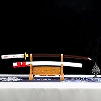 Vista 6 de Espada Katana Japonesa Samurai Hecha a Mano con Saya de Madera de Rayskin Dura, Puede Cortar Bambú
