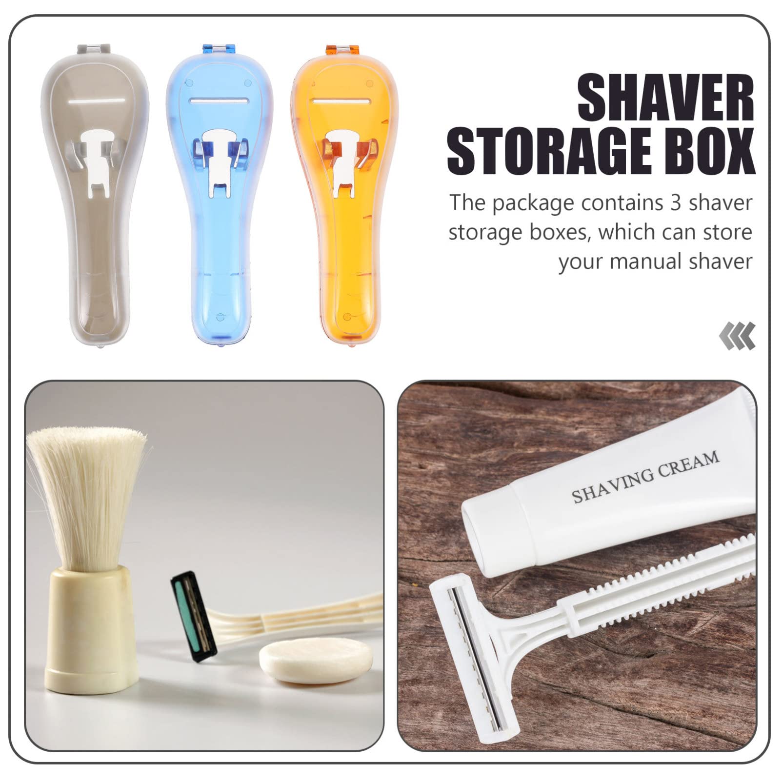 3pezzi Custodia Portatile Per Rasoio Organizer Antiurto Per Scatola Di Stoccaggio Per Accessorio Per e Leggero Adatto Per Uso Ed