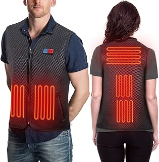 GROLEOA Beheizte Weste USB 2 Taste, 2020 Elektrische Heizweste für Herren Damen, Einstellbare 3Temperatur Waschbar Jacke W...