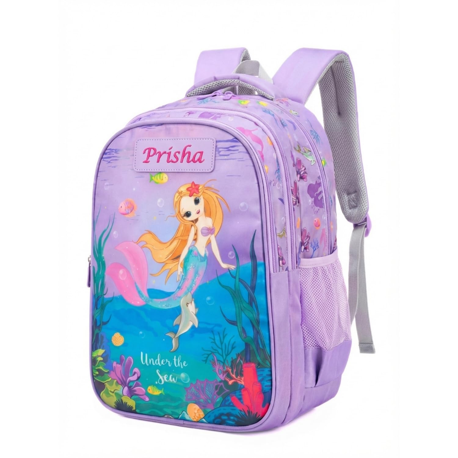 vismiintrend Customized School Bags with Name for Girls and Boys | Backpack | 5-10 Years | Kid | Travel | Tuition | Picnic | College | Branded | Birthday Gift for Kids (16 inches)-picture-21