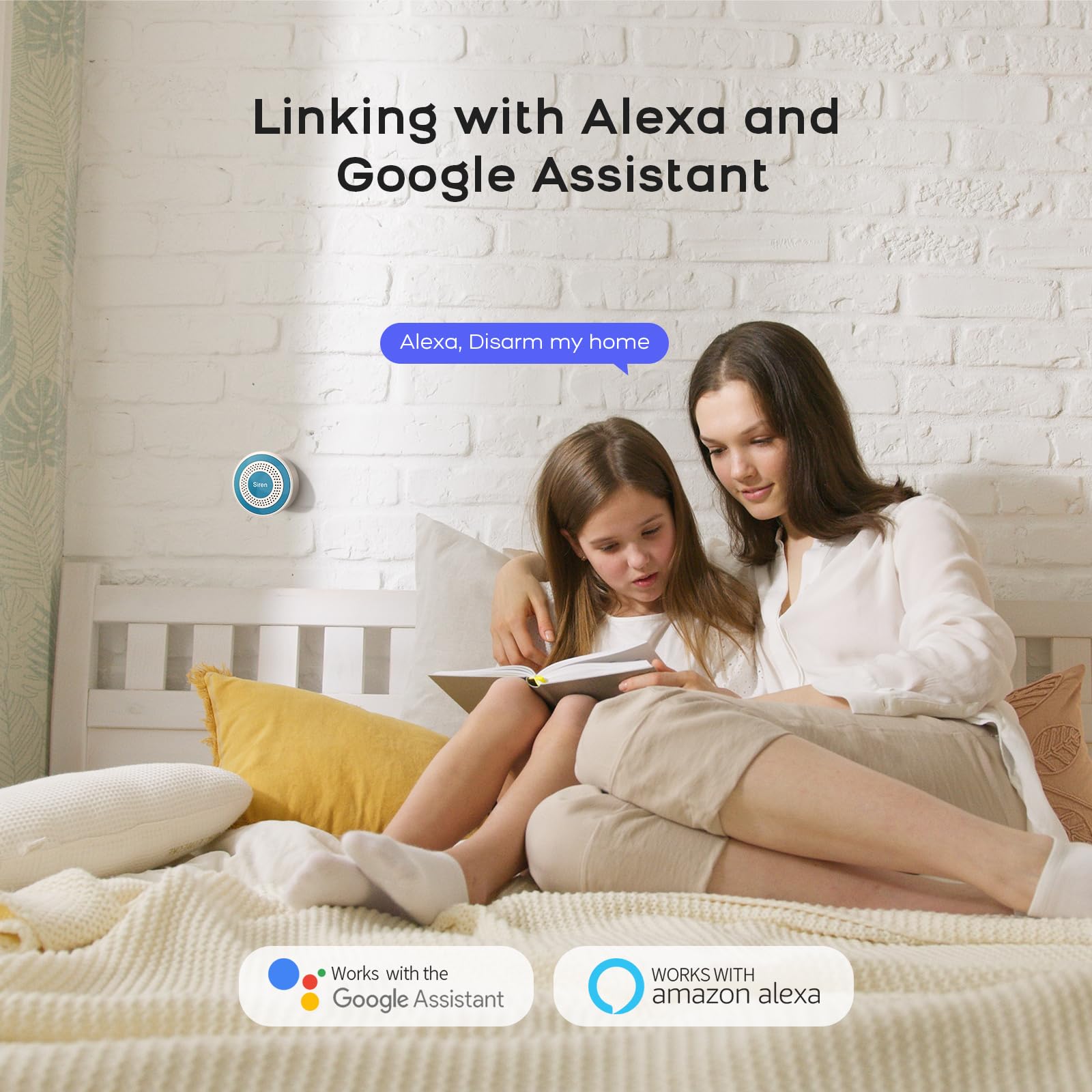 Home Alarm System,Smart Home Security System with Instant Tuya App Alerts,8 Pieces Door Alarm Kits Siren Hub with Door/Motion Sensors,Remote,Work with Alexa/Google for Villa,Apartment,Kids Safety