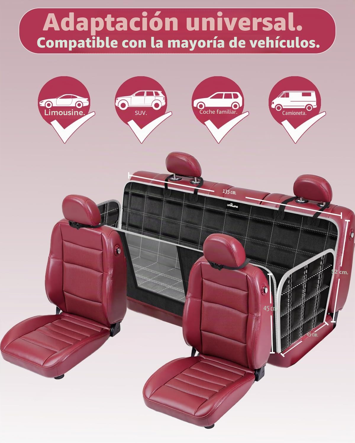 Funda Coche Perro Impermeable Protector Coche Perros Asiento Trasero Resistente al Agua y a los Arañazos Cubre Asientos Coche Perro Ajuste Universal para la Mayoría de Turismos, Suv y Camiones