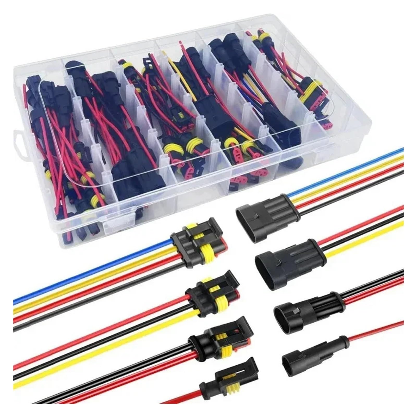 Lot de 26 connecteurs mâles et Femelles à 1/2/3/4 Broches, câble 20 AWG adapté