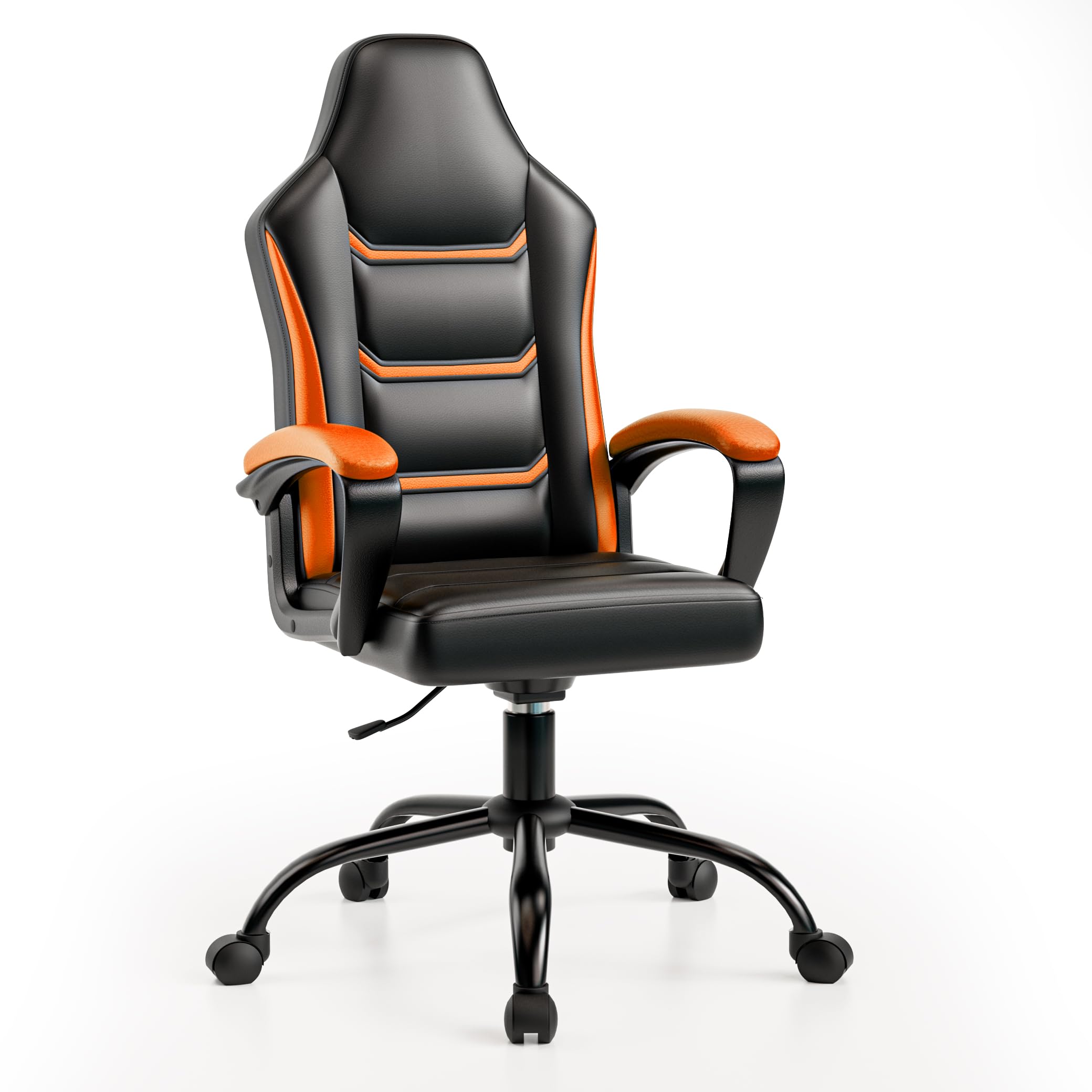 Sedia Gaming Ergonomica Fruyyzl - Arancione, Pelle PU, Regolabile In Altezza, Rotelle, Per Adulti E Ragazzi
