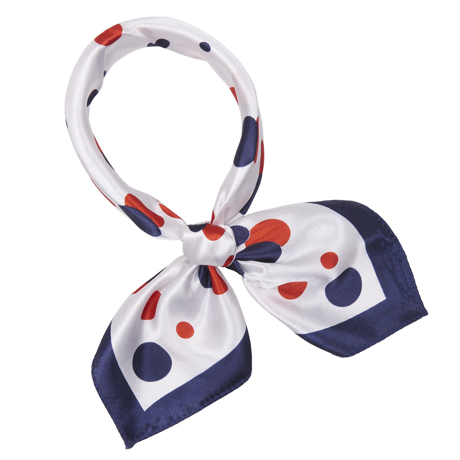 Fat-Catz-Copy-Catz Multi Polka Dot Neck Scarf Square Neckerchief (Navy Blue)