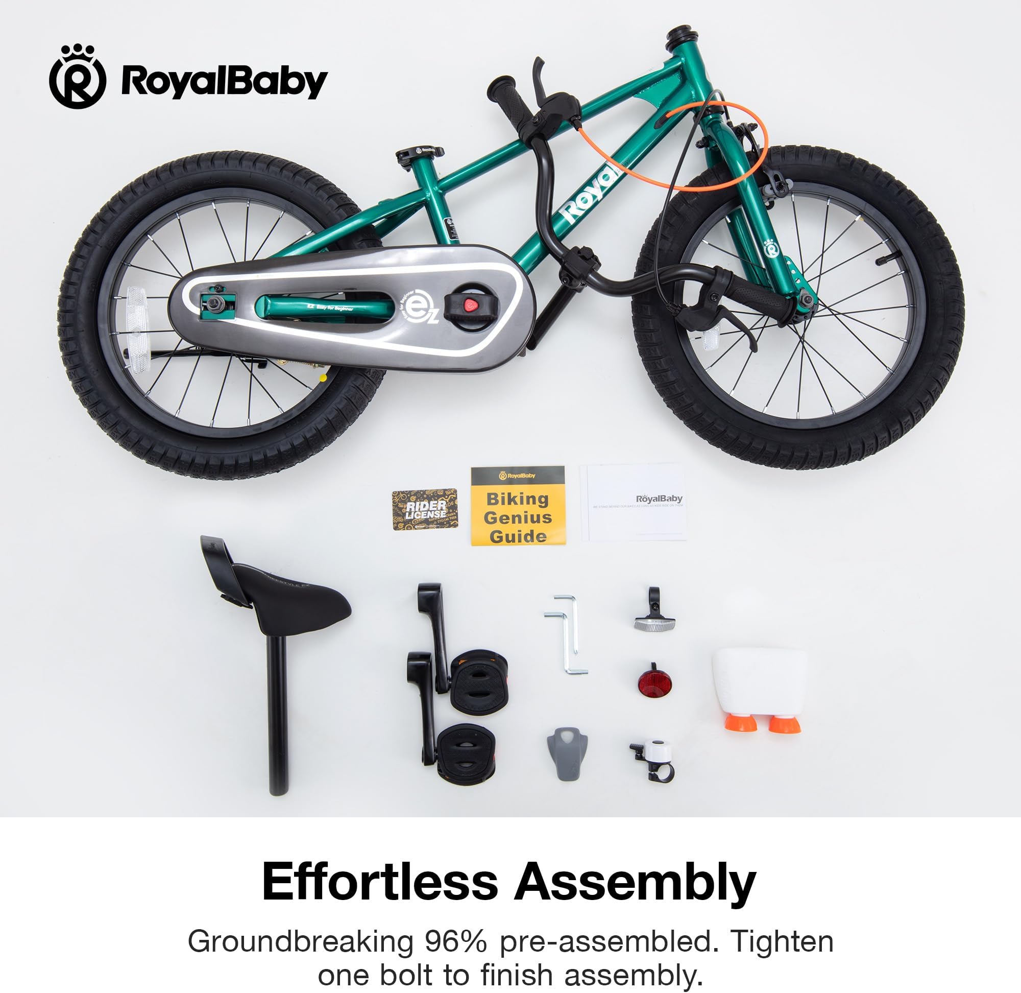 RoyalBaby EZ Kids Bike, 12 14 16 18 Inch 2-in-1 Balance to Pedal Training Bicycle for Boys and Girls Ages 3 to 9 Years,Easy Learn to Ride for Beginners