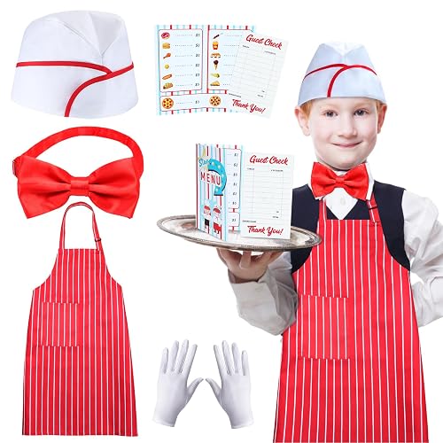 Keymall Kids Waiter Costume Set Vendor Costume Kit 6 Pcs