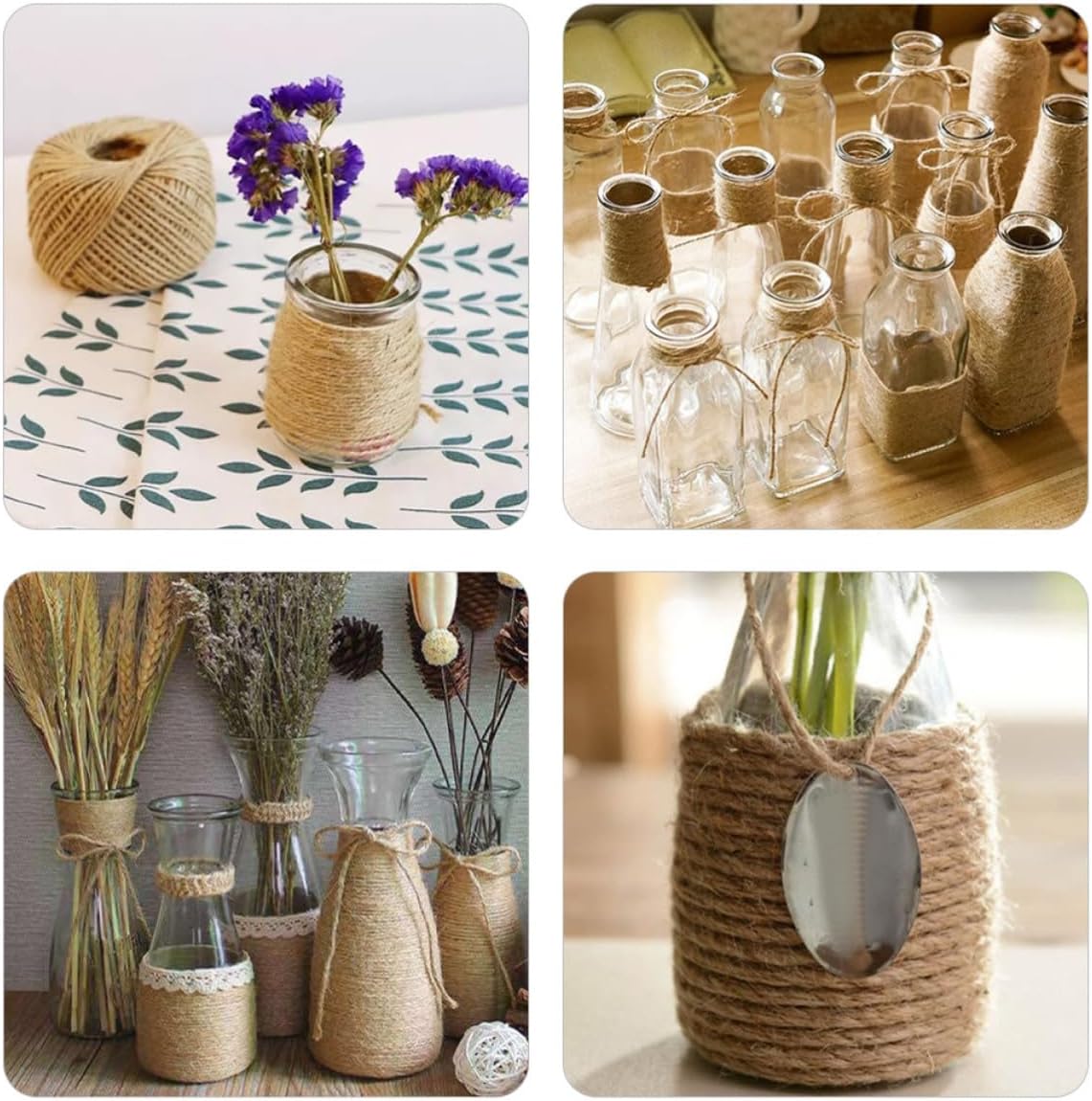 Garneck Natural Jute Twine Rope 1 Roll 100 Meters Heavy Duty Garden Twine for DIY Crafts and Decoration, Safe to Use and Compact Hemp String for Gift Wrapping and Home Projects