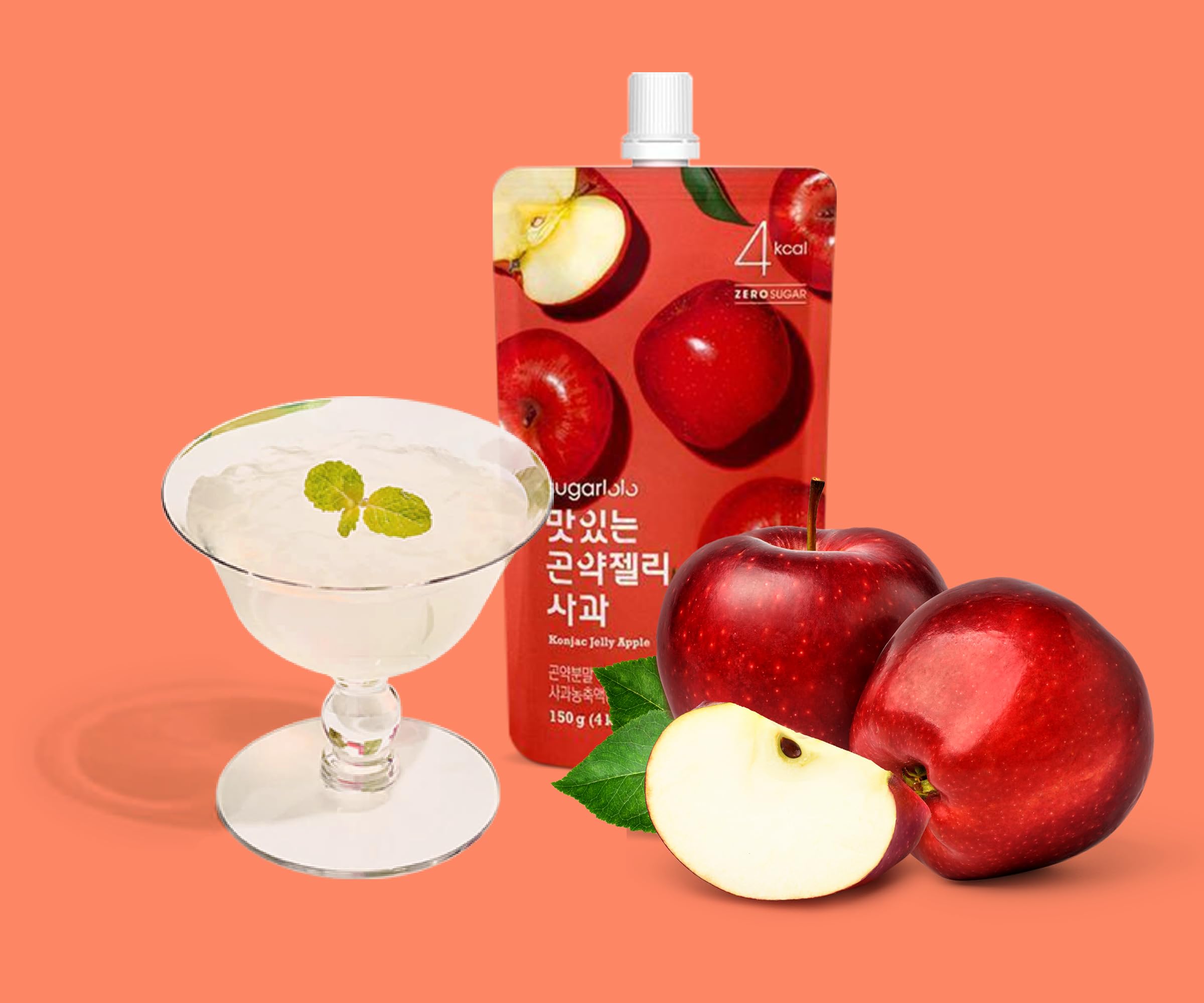 Intake Sugarlolo Konjac Getränk 150gx10 Apfel | Kalorienarmes, Zuckerfreies Fruchtgelee | Ideal für Diabetiker & Gesundheitsbewusste |Fruchtgeschmack | Sättigend & Lecker