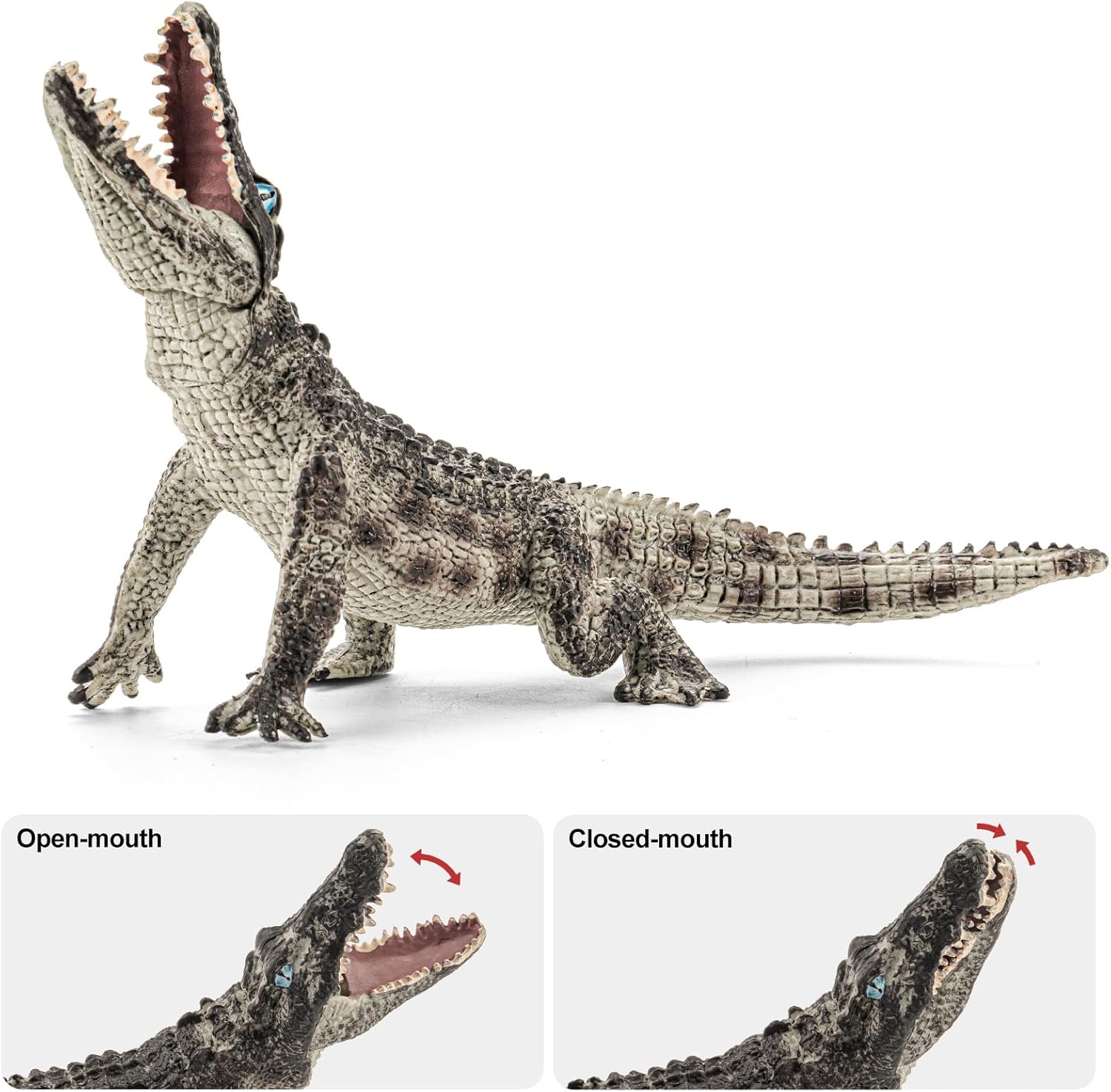 8PCS Large Safari Alligator Crocodile Animal Toy Family Figurines,Includes American,Nile,Saltwater Crocodile and Alligators with their babies, Party Favors Cake Toppers Gift for Boy Girl Kids