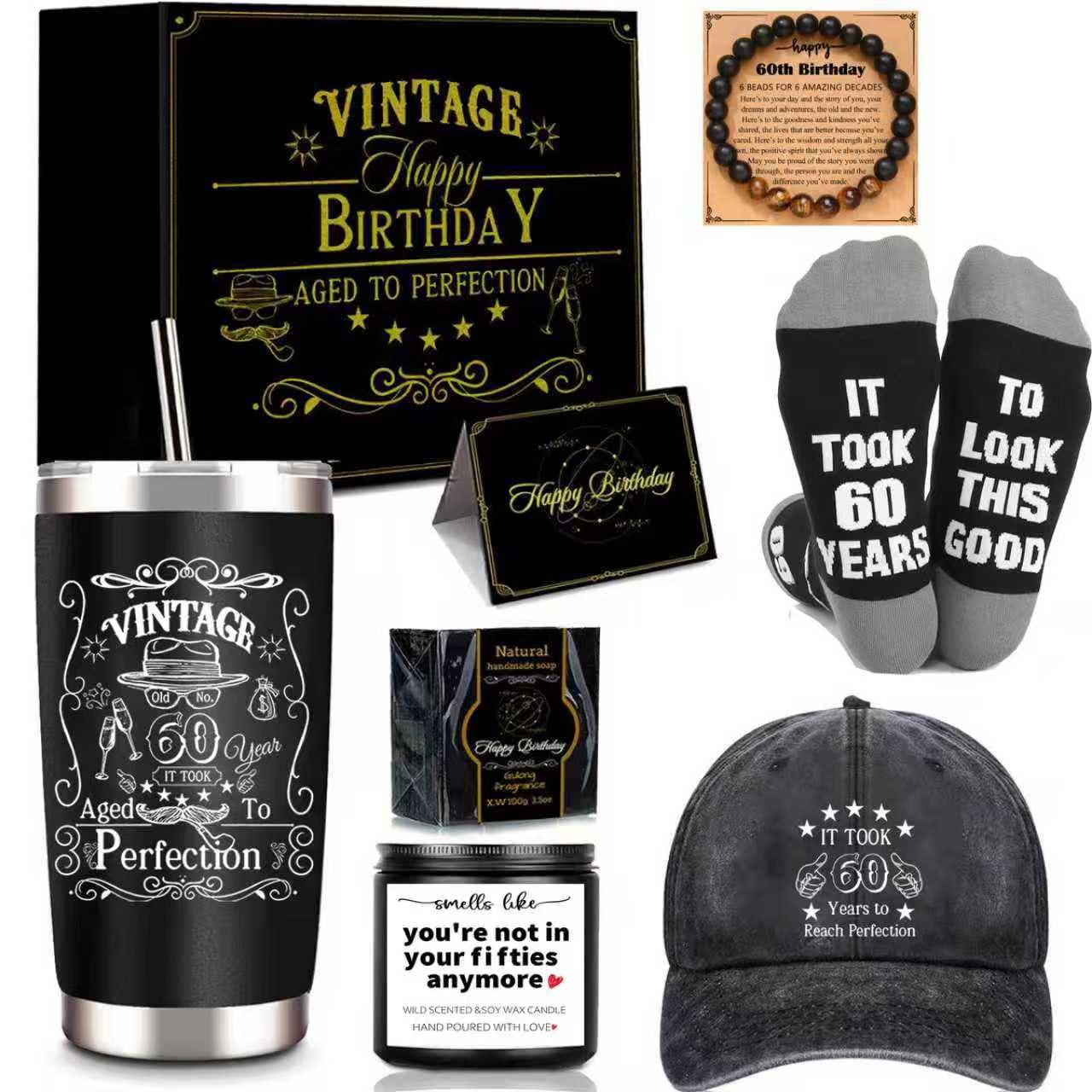 YMQIANYU 60th Birthday Gifts for Men Him – Humourous 60 Years Old Present for Dad, Husband, Friend, Colleague, Grandpa, Teachers, Boss
