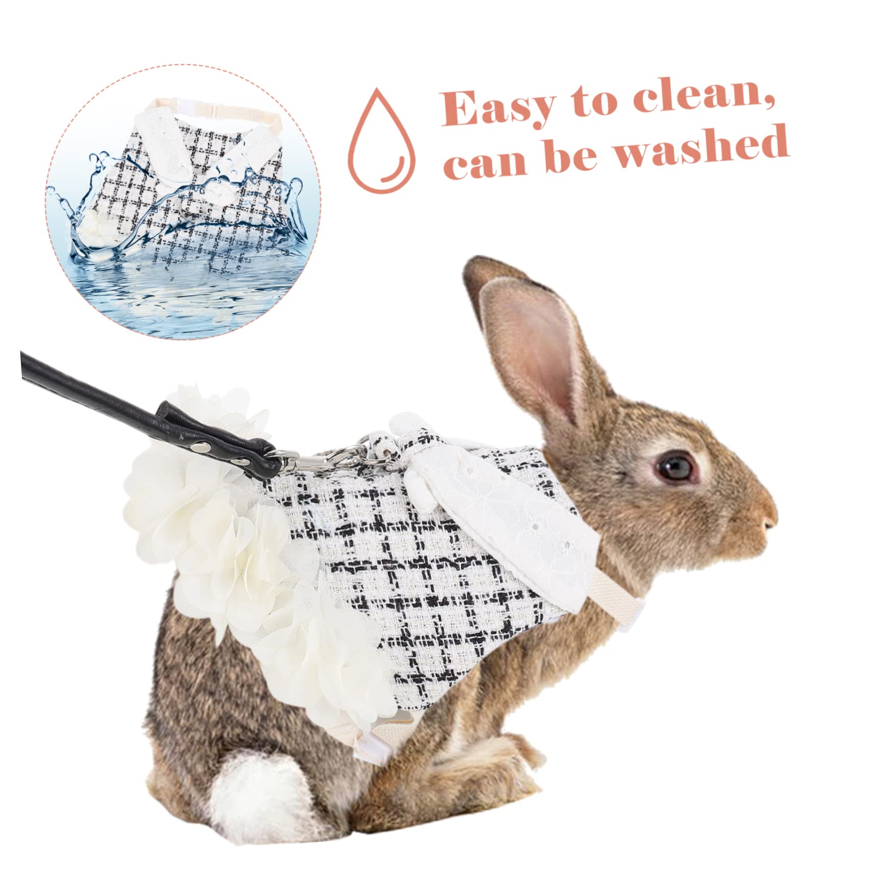 ABOOFAN 3sätze Dekoratives Bunny Geschirr Mit Leine Für Haustiere Niedliches Outfit Für Kaninchen Für Feiertage Und Outdoor-aktivitäten Aus Leichtem Waschbarem Material