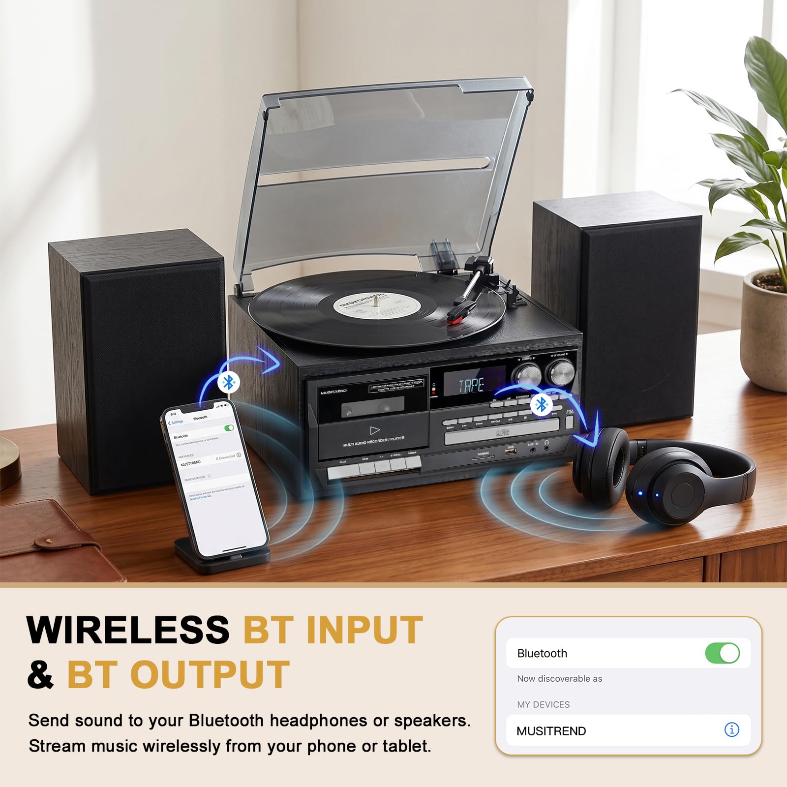 Amazon.com: Home Vinyl Record Player Turntable with Built-in