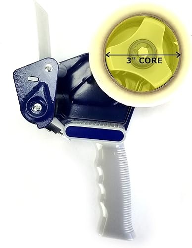 Miniatura 4 de Pistola dispensadora de cinta de embalaje (paquete de 2), carga lateral de 3 pulgadas, pistola de cinta industrial ligera para envío, mudanza,