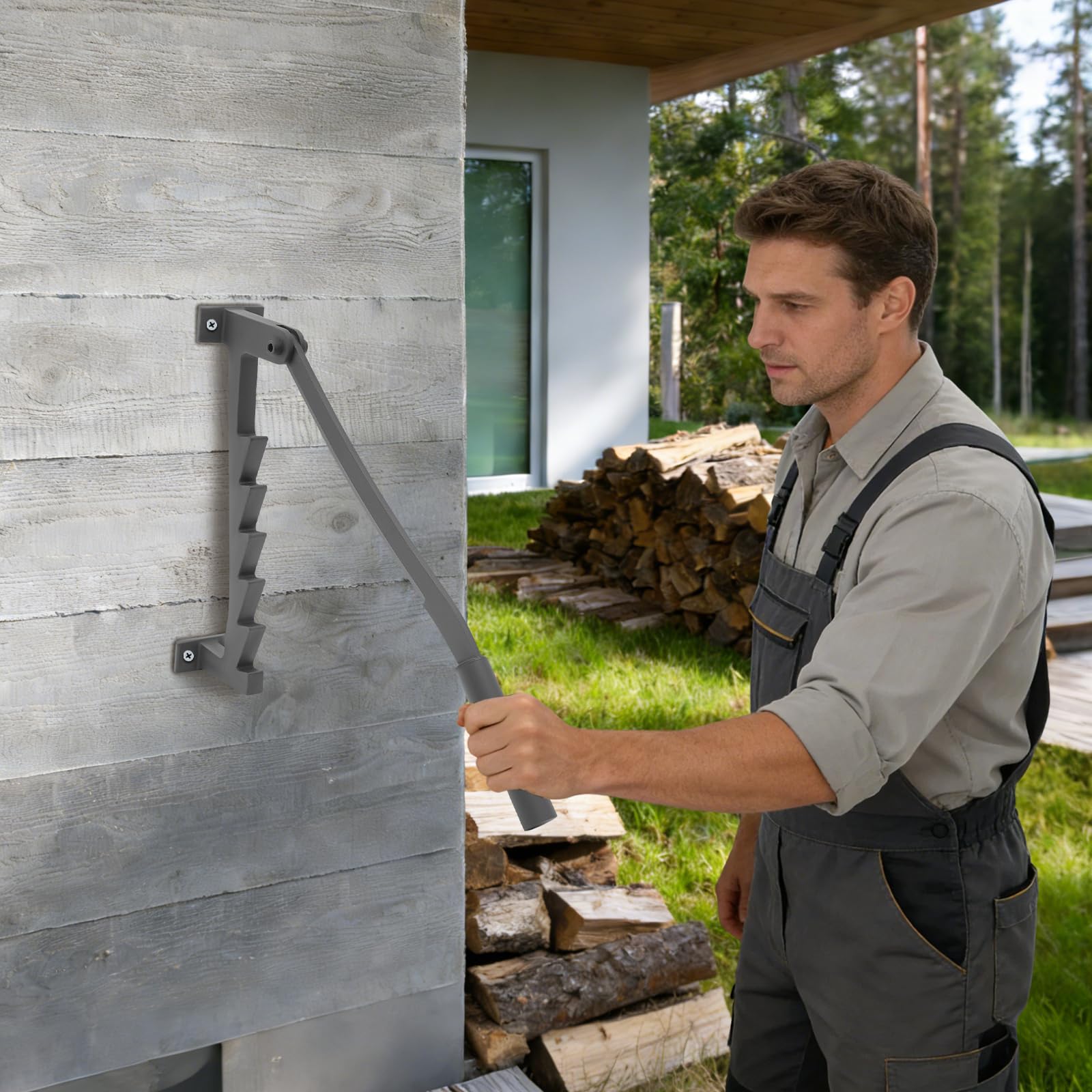 Spaccalegna manuale, spaccalegna per campeggio, legna da ardere per camini, manico ergonomico e guanti, adatto per esterni e picnic, 56,7 cm