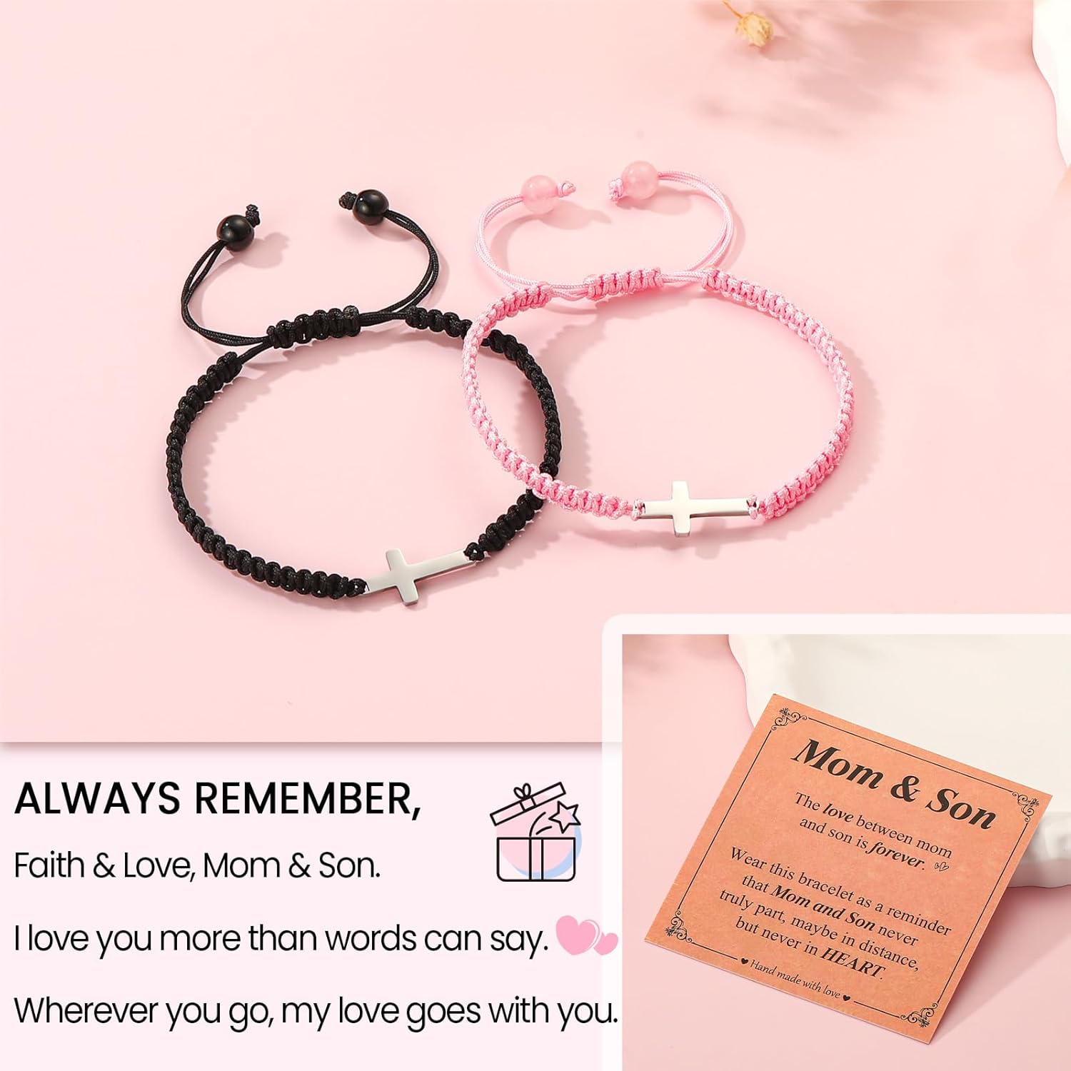 Matching Bracelets for Father/Daughter/Mother/Son Gifts,Adjustable Bracelets Gifts for Fathers Day Mothers Day Christmas Birthday - Image 4