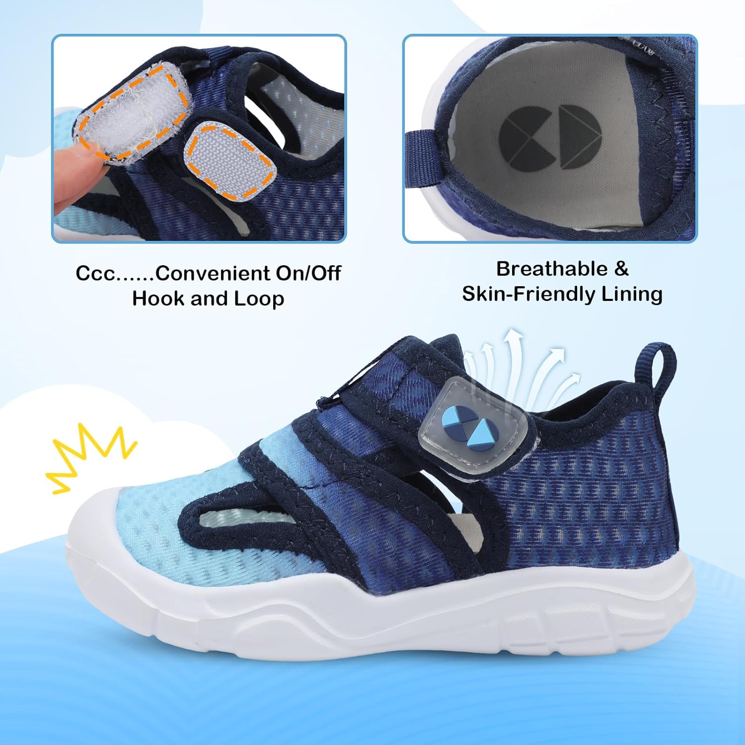 Centipede Demon Toddler Sandals for Boys Girls Kids Water Sandals Outdoor Breathable Aqua Shoes Summer Barefoot Shoes Lightweight Qucik Dry for Swim Pool Beach - Image 4