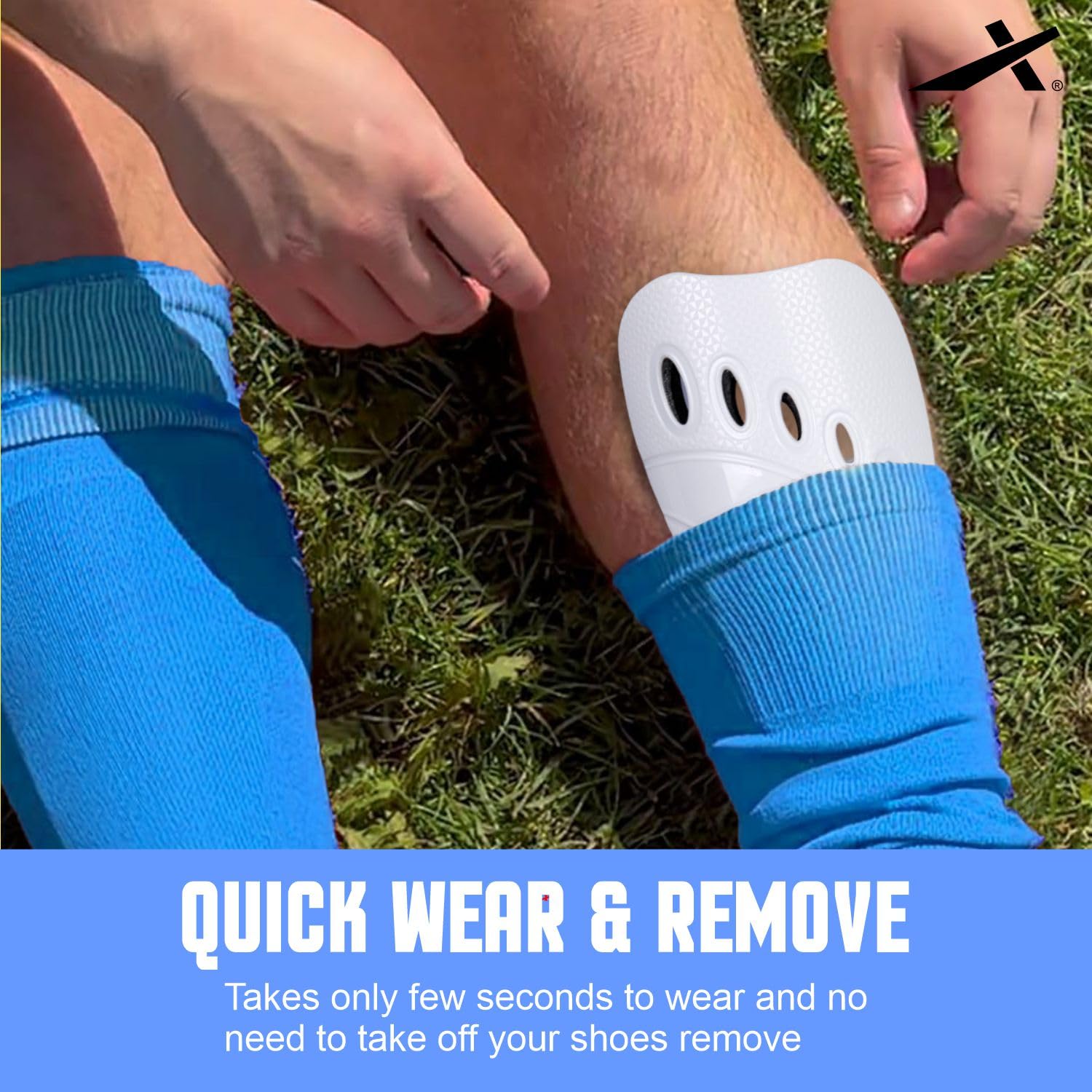 Vector X V2 Football Protection Shin Guard/Shinpad | Durable | Lightweight (S, White) 4