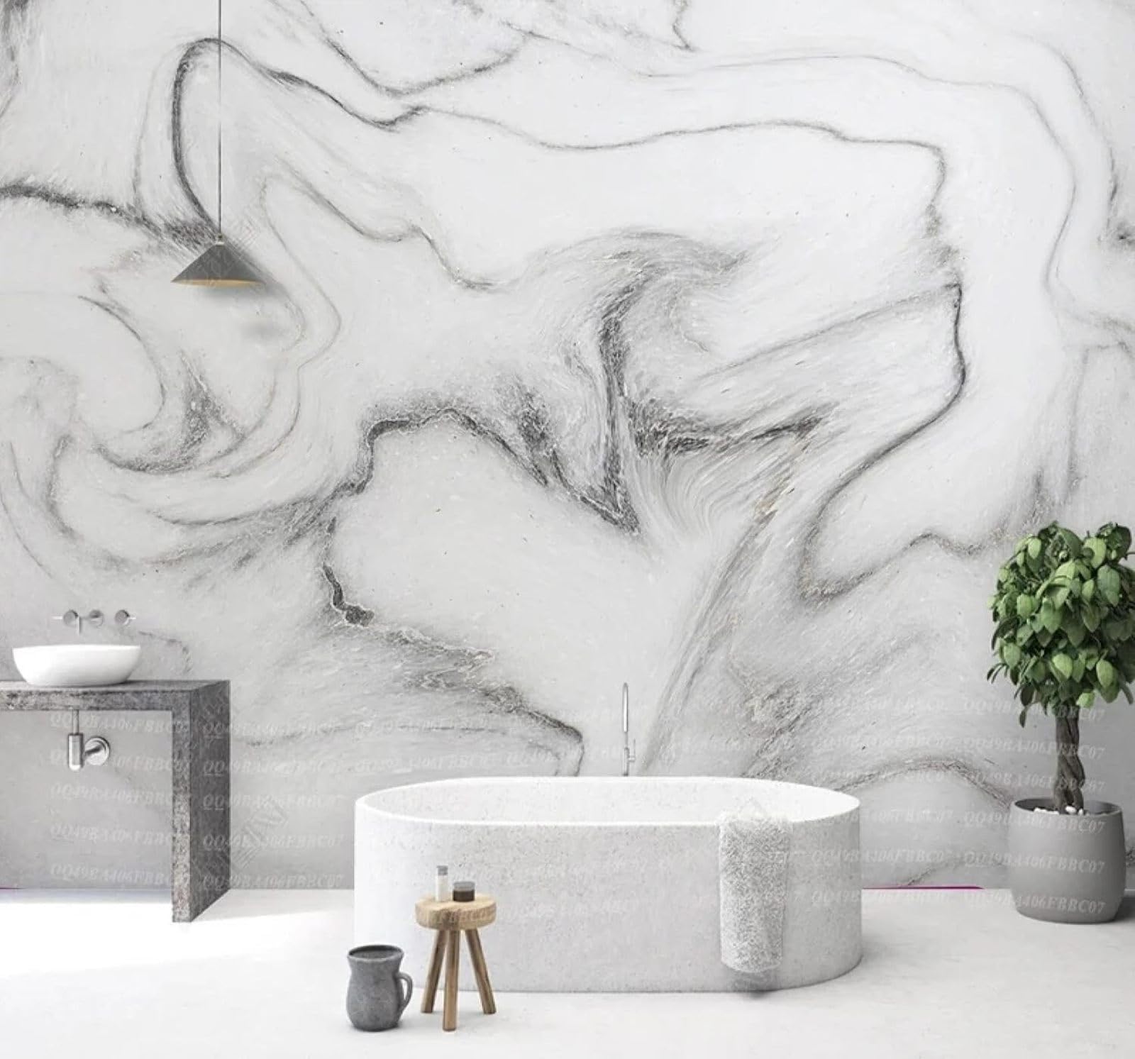 XLMING Abstract Minimalist Black and White Patterns Marble Effect 3D Wallpaper Luxury Home Dining Decor Paste Sofa Living Room The Wall for Bedroom Mural-400cm×280cm