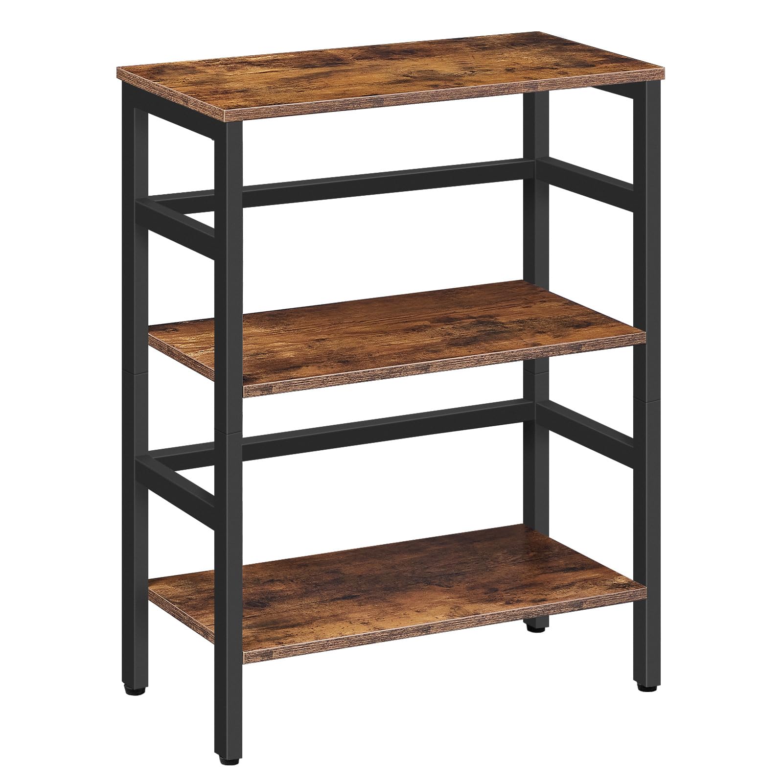 HOOBRO Leiterregal, Standregal, 3 Ebenen Bücherregal, Querstangen-Design, Multifunktionales Ablageregal, Stabiler Metallrahmen, Industriestil, für Wohnzimmer, Schlafzimmer, Arbeitszimmer EBF86CJ01G1