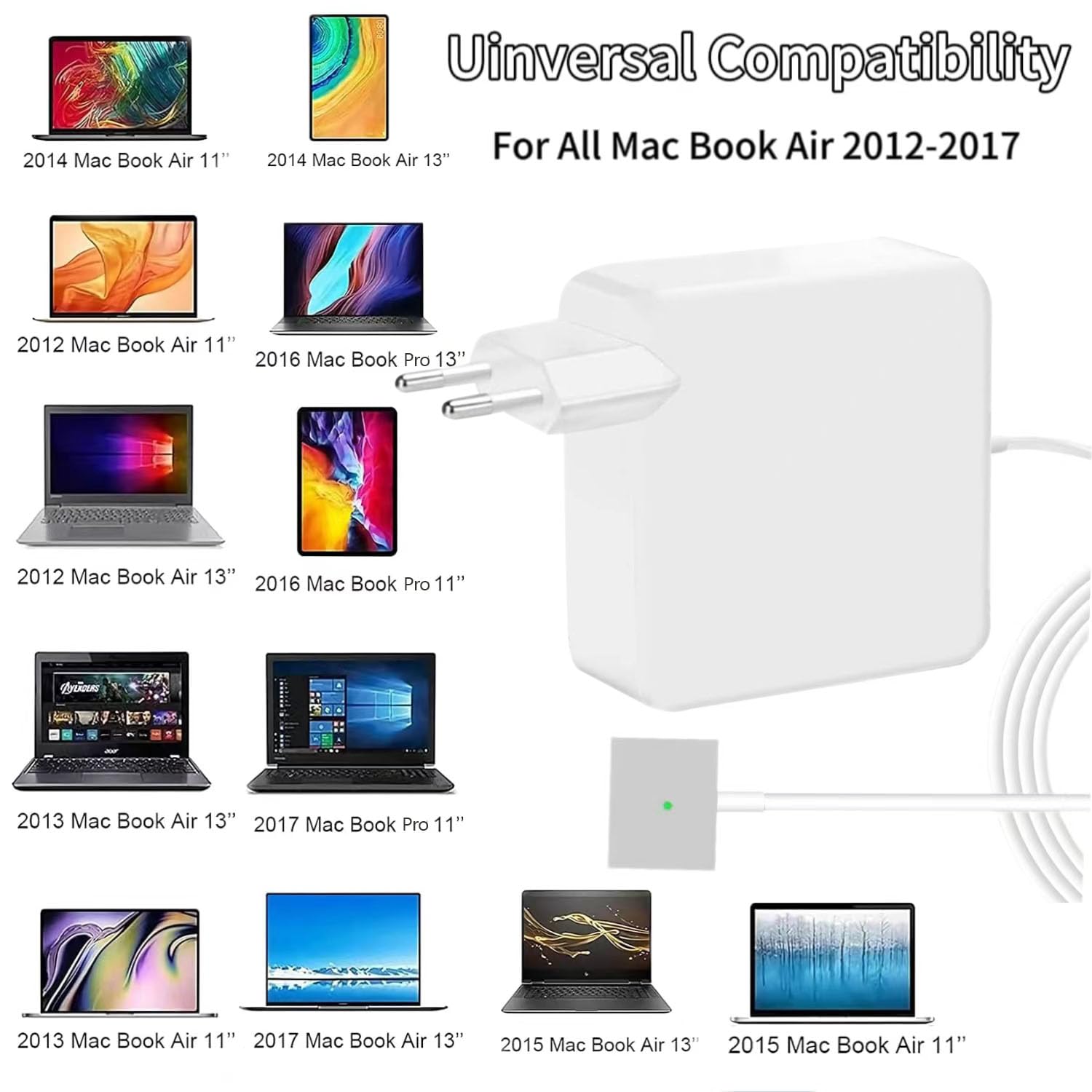 Compatibile con Macbook Pro T-Tip 85W caricabatterie,adattatore di alimentazione di sostituzione, per Mac Book Pro 15 pollici e 17 pollici (metà 2012) Modello A1398, A1424, MC975/6, ME664/5 superiori