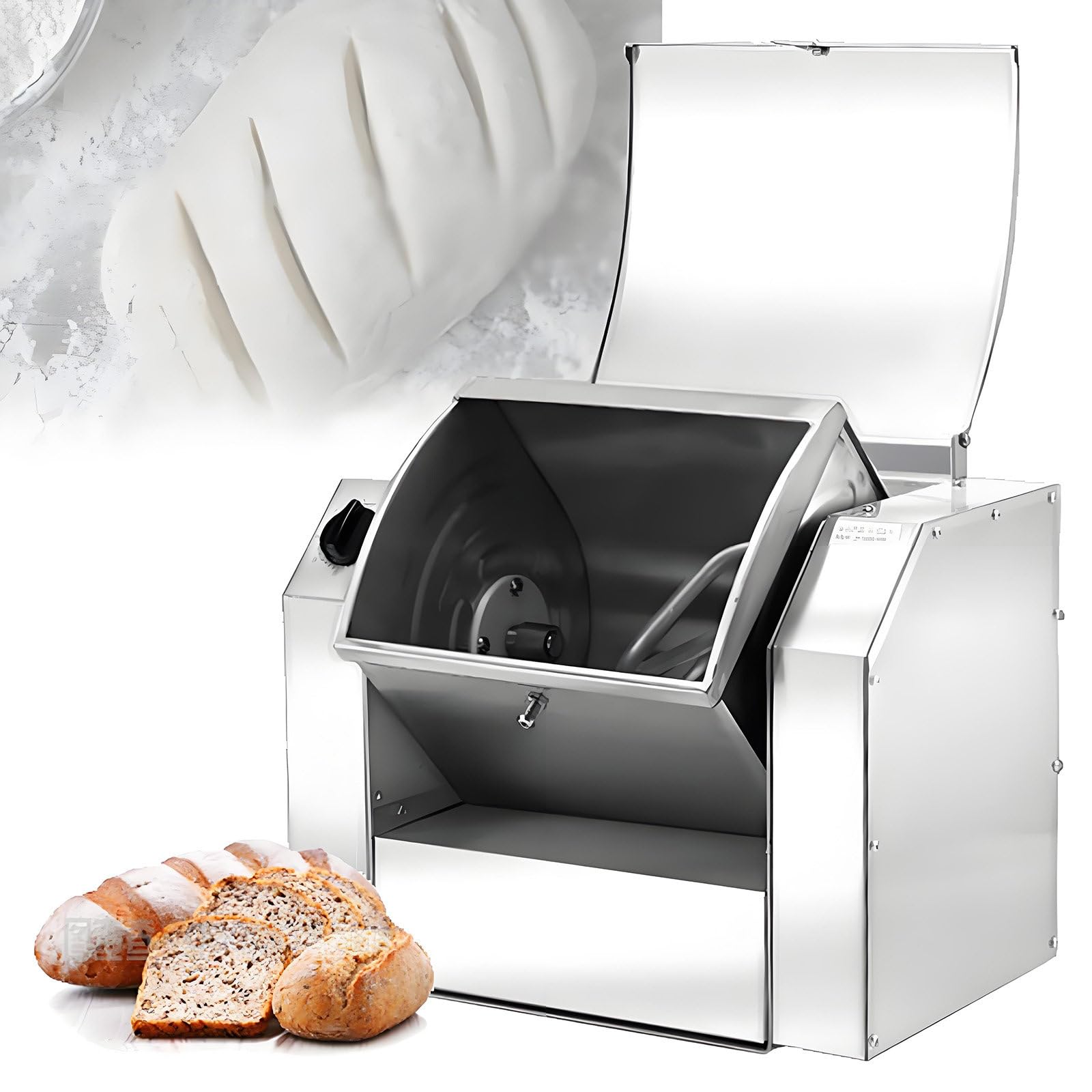 Impastatrice per farina, per scuole, panifici, ristoranti e pizzerie 8kg | Impastatrice elettrica in acciaio inox con funzione timer; macchina completamente automatica per impastare