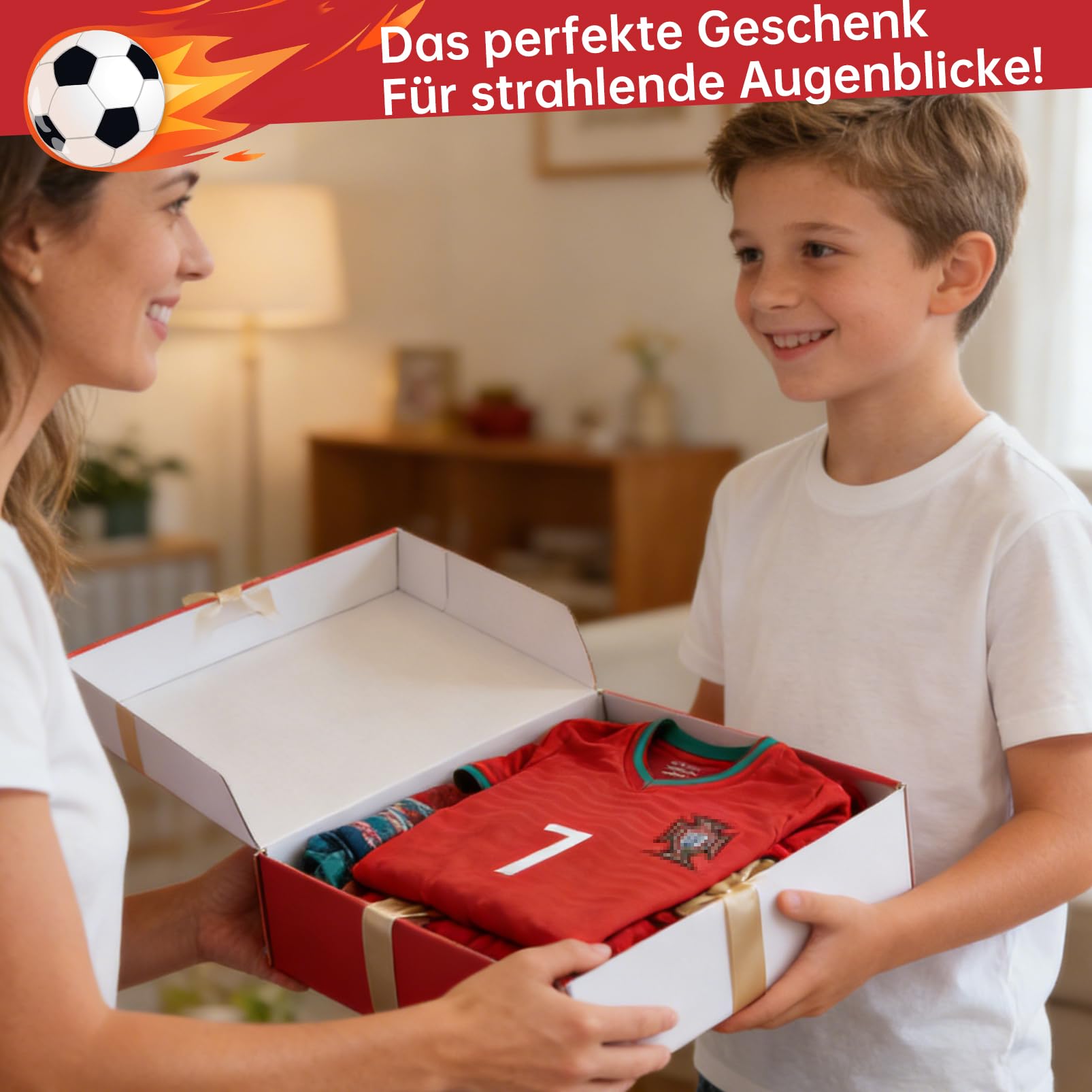Ensemble maillot de football enfant numéro 7 respirant séchage rapide short manches courtes rouge