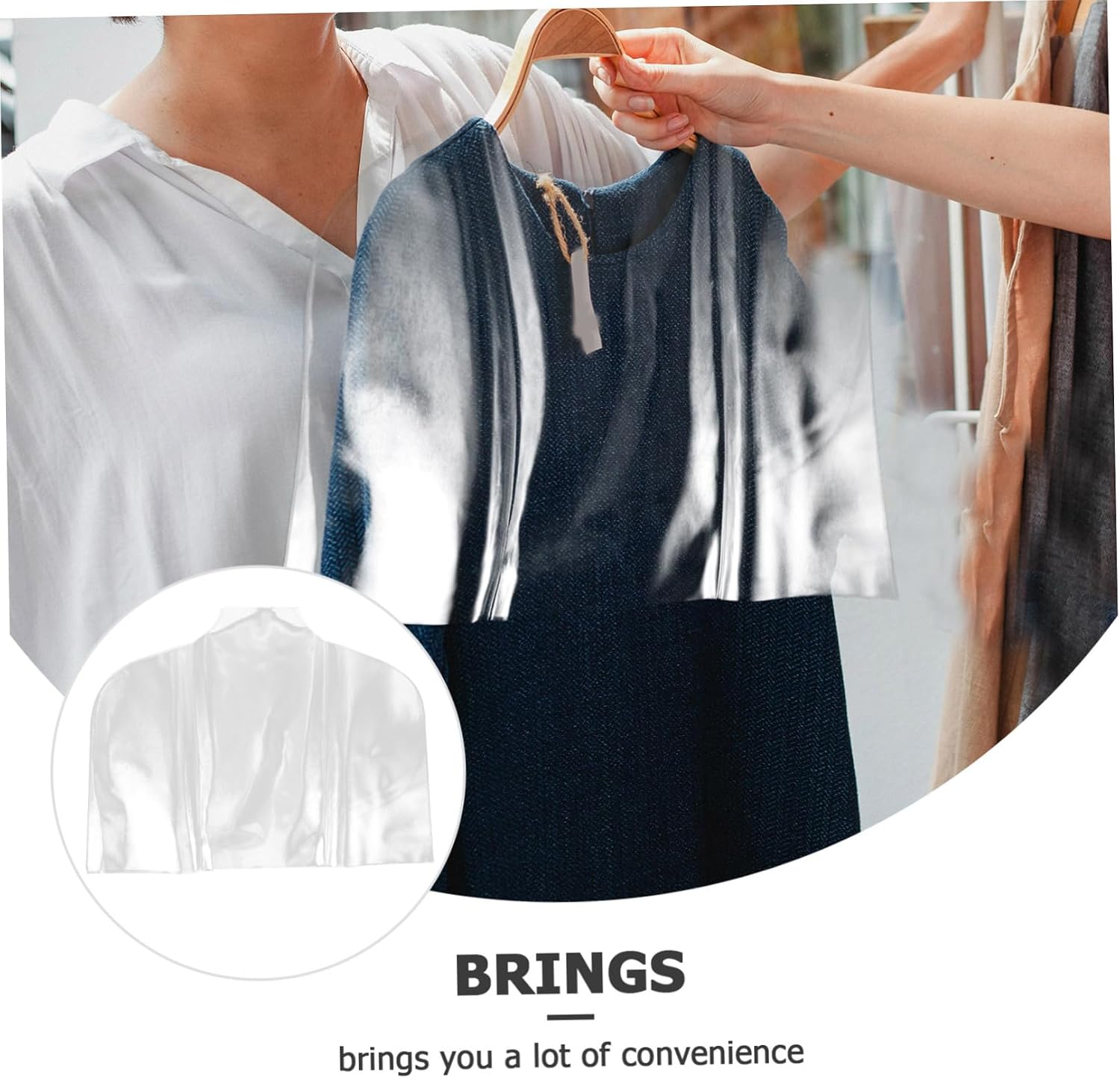 SOLUSTRE 5pcs Dust Bag Reusable Moving Covers Clothing Garment Clothes Storage Pouches Coat Cover Suit Bag Protective Cover Wardrobe Dustproof Cover Material