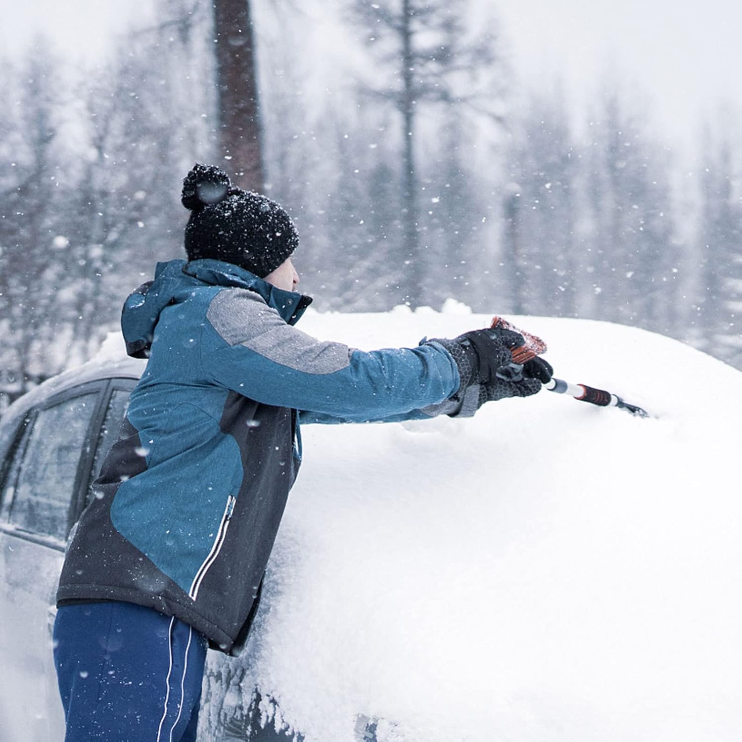 review 3 in 1 Car Snow Brush Shovel Ice Scraper Practical Collapsible Snow Removal Tools for Home Car Window Snow Remover
