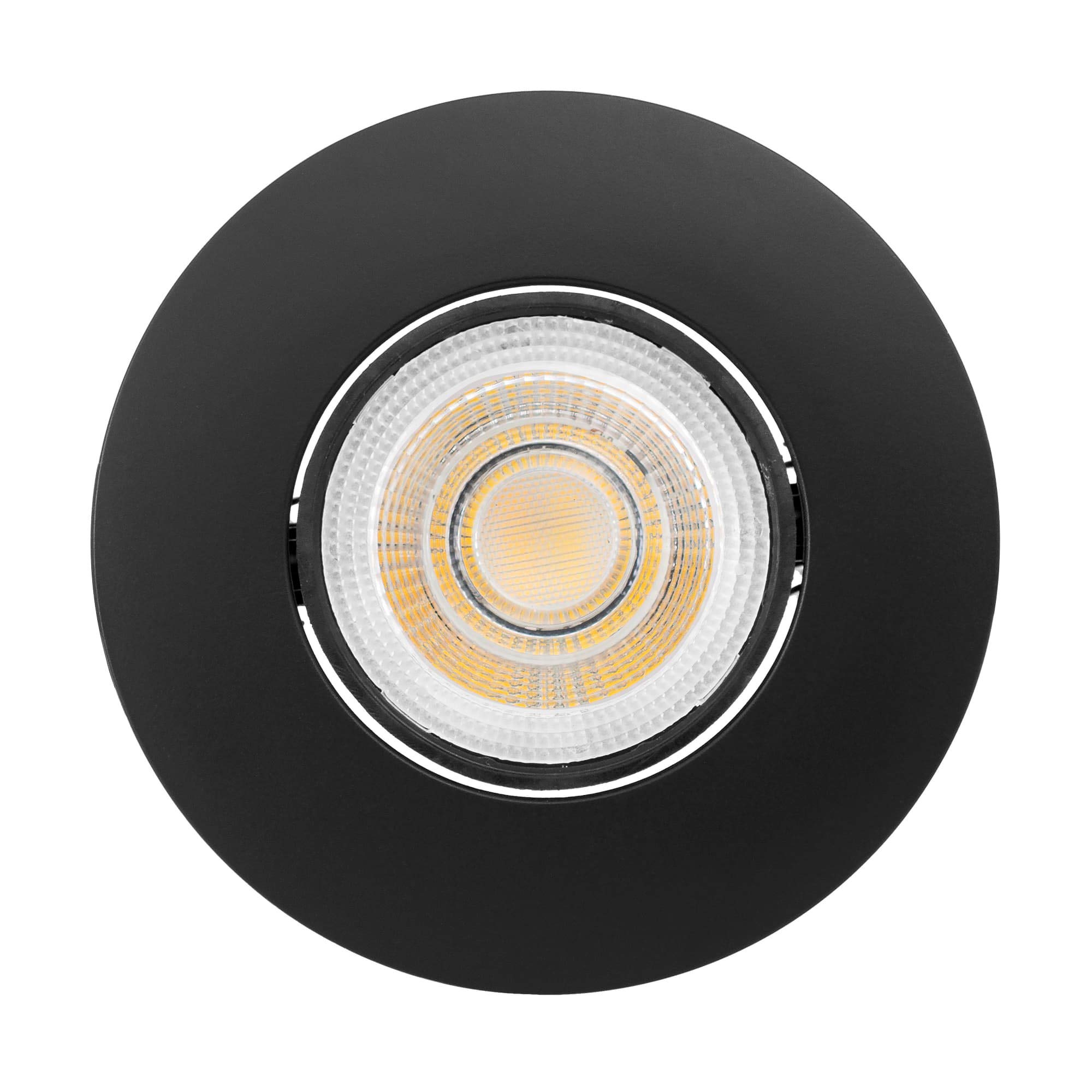 max K O M F O R T 12x LED Einbaustrahler LUXi Spot – Ultra Flach – 5W – 3-Step Dimmbar – 230V – Schwenkbare Einbauleuchten – Deckenspots Einbauspot Schwarz – Rund