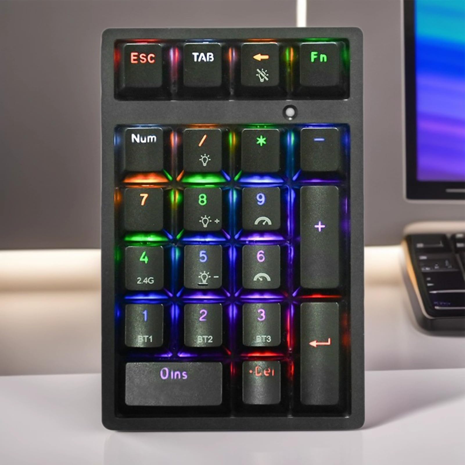 Tastierino Numerico Senza Fili Tastiera Meccanica USB e Compatta | Tastierino Numerico Universale Senza Fili da 21 Tasti per Laptop, Desktop, Computer e